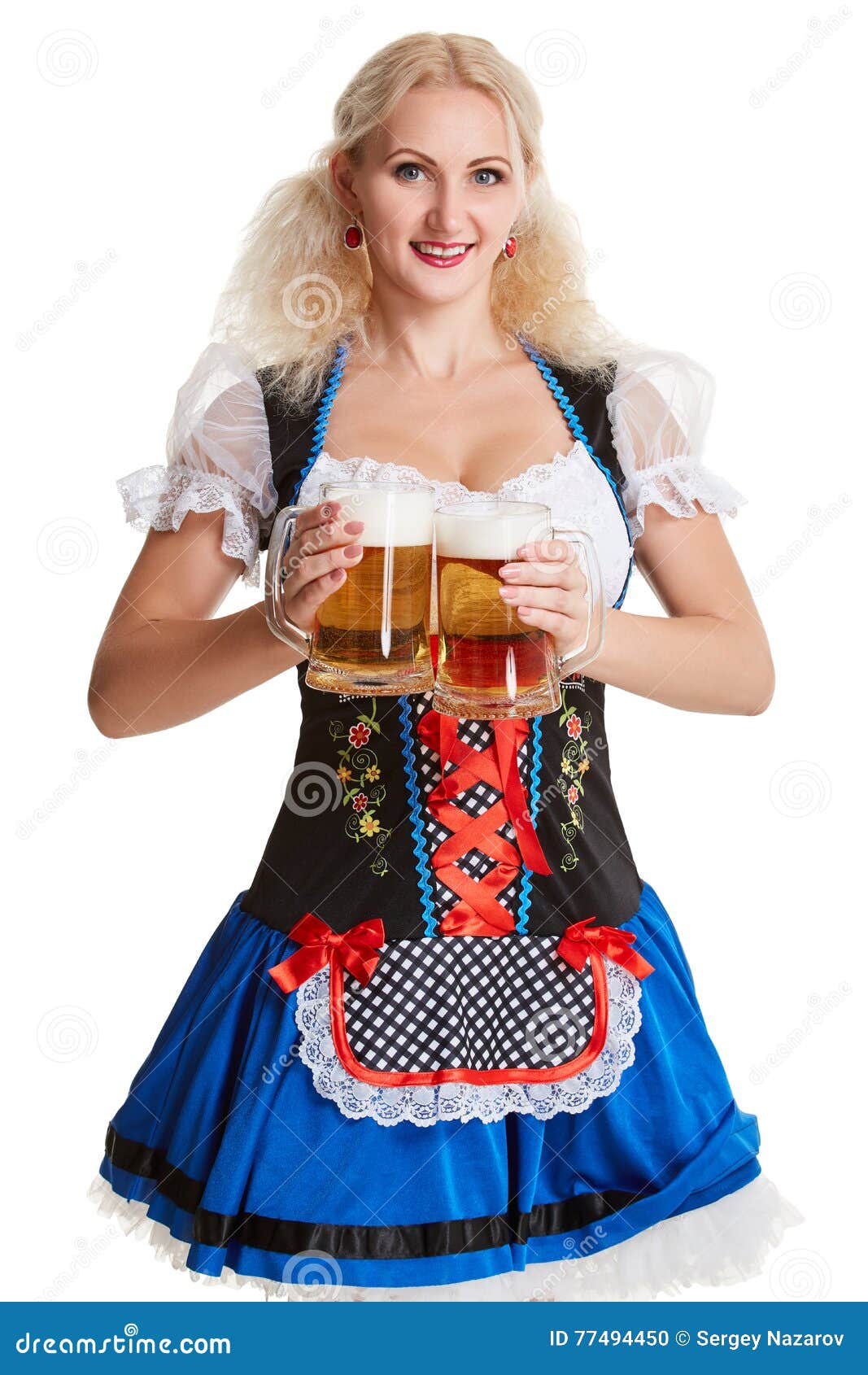 Beautiful Young Blond Girl of Oktoberfest Beer Stein Stock Photo ...
