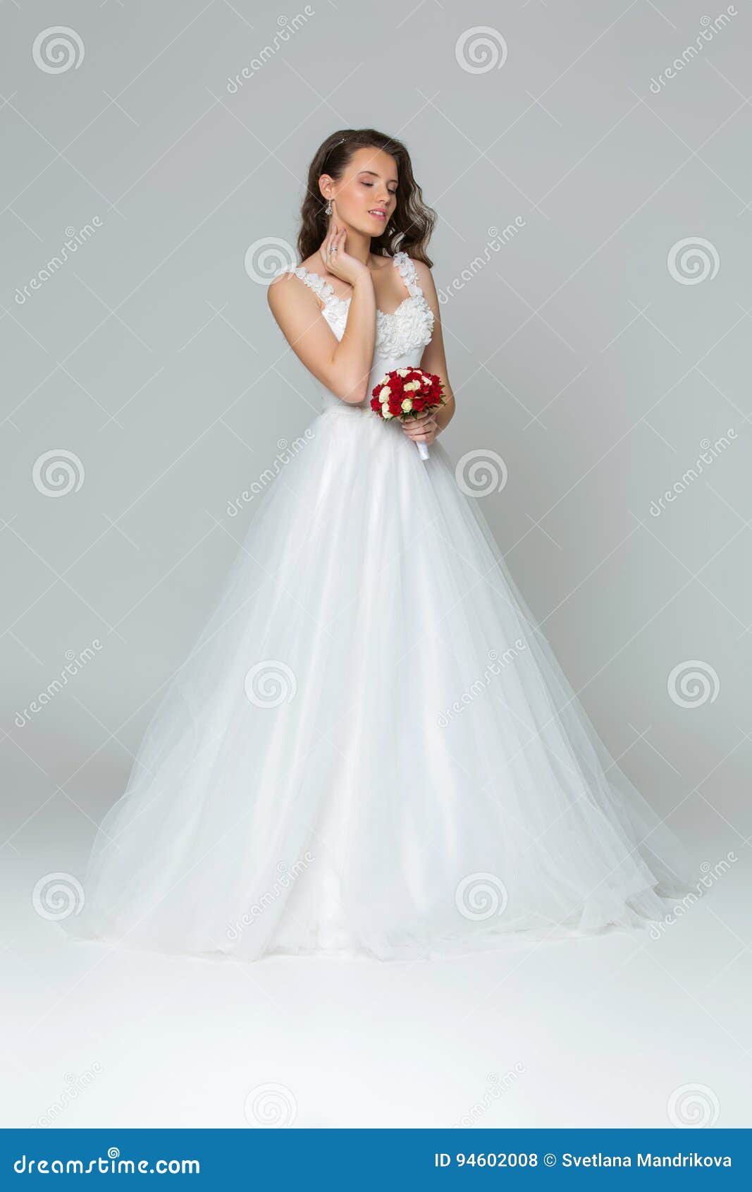 Beautiful young bride girl stock photo. Image of looking - 94602008