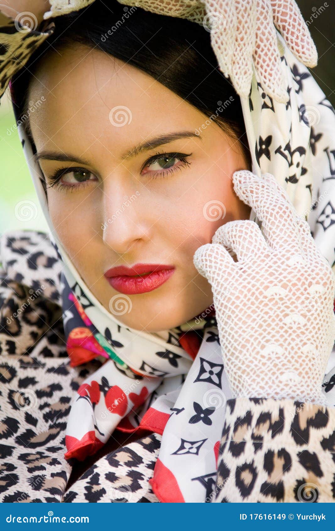 Beautiful Young Wearing Kerchief Stock Image Image of