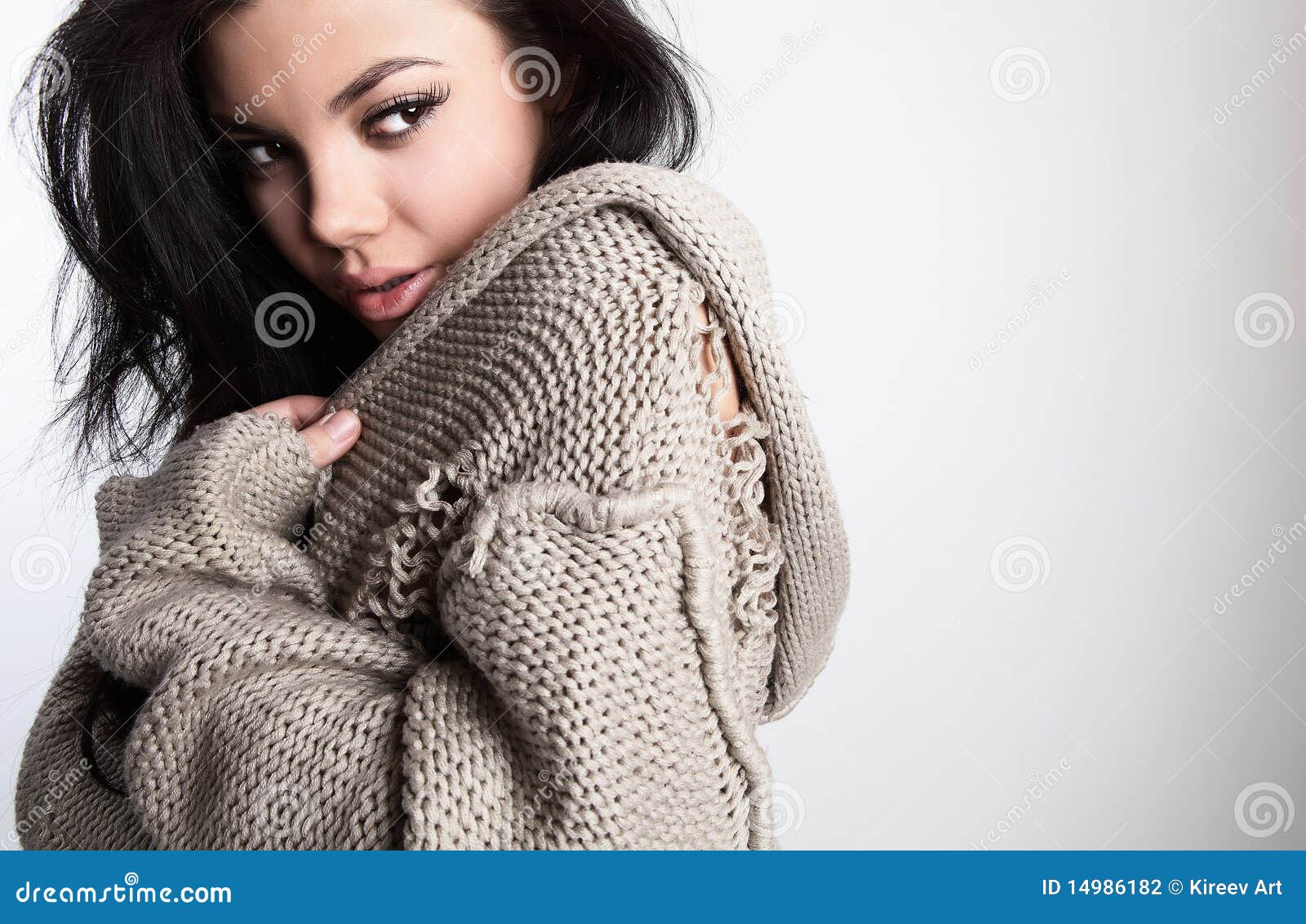 Beautiful Young In A Woollen Sweater Stock Photo Image of