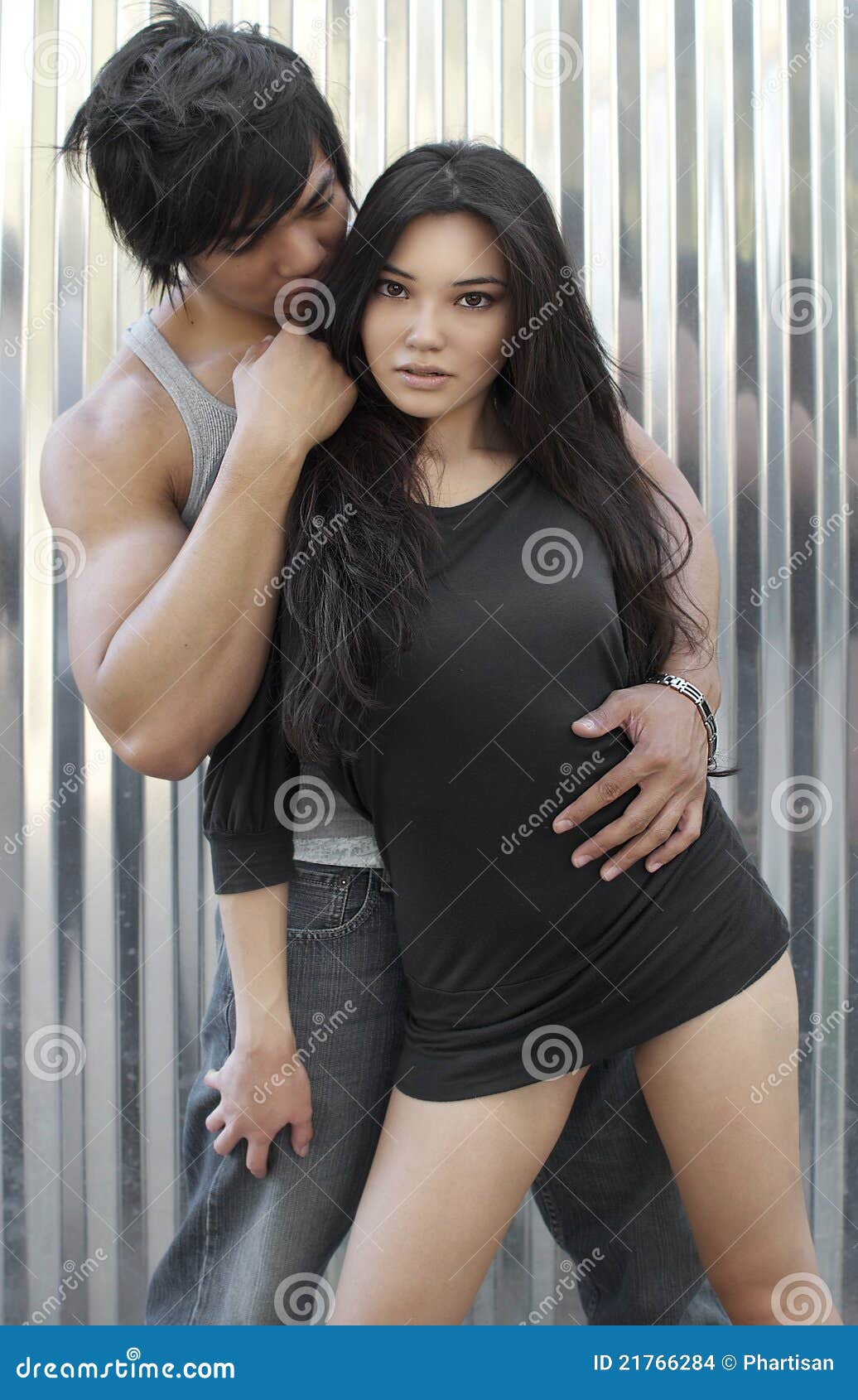 Couple, free upper part of the Body, caress, portrait, model