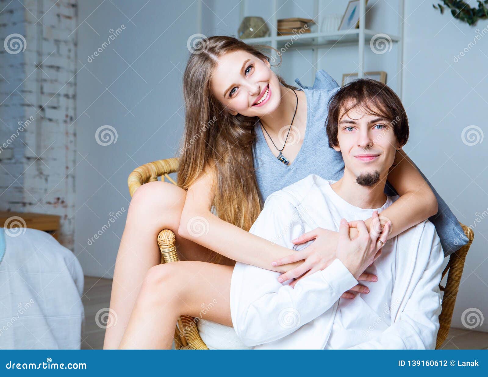 Beautiful Young Couple At Home Stock Photo Image Of Friendship