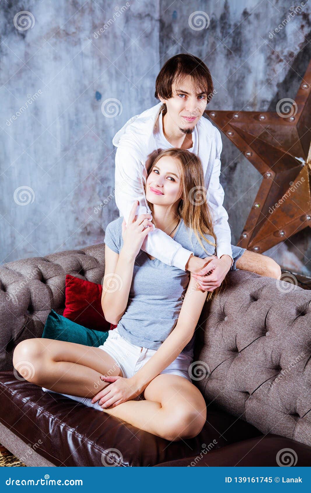 Beautiful Young Couple At Hom