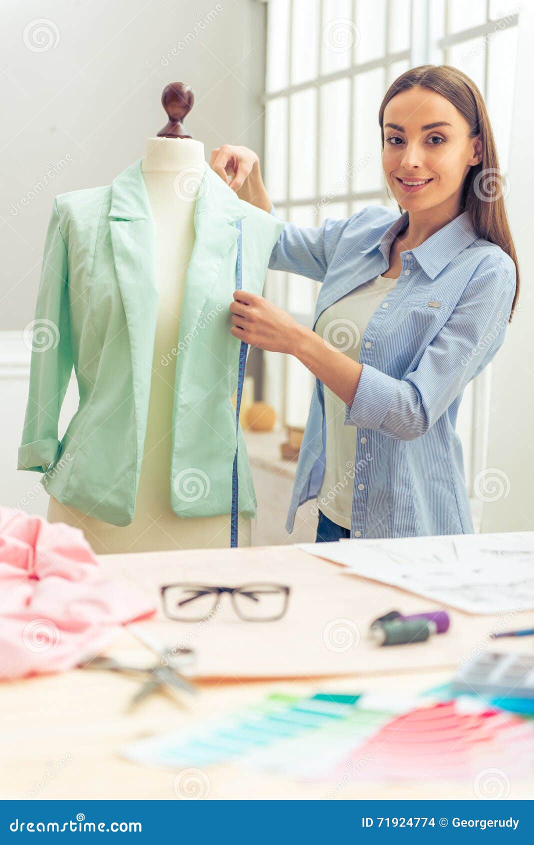 Beautiful young designer stock photo. Image of fashion - 71924774