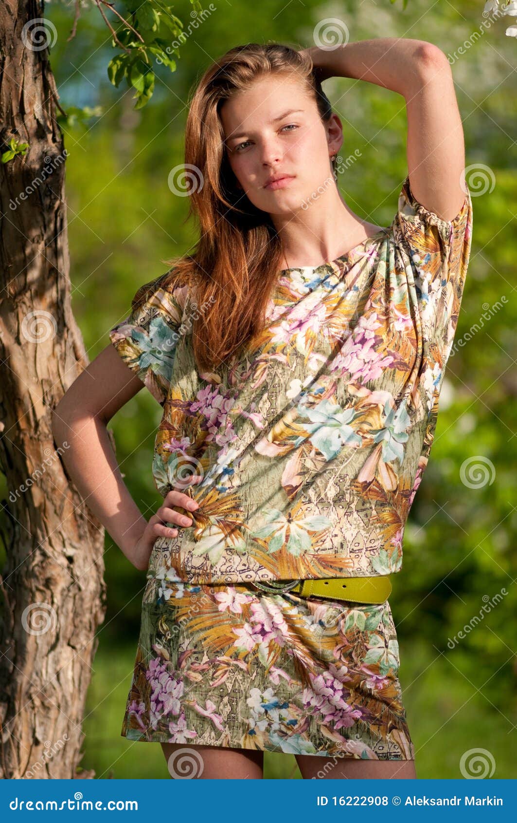 Beautiful Young Fashion Woman Posing Outdoor Stock Photo - Image of ...