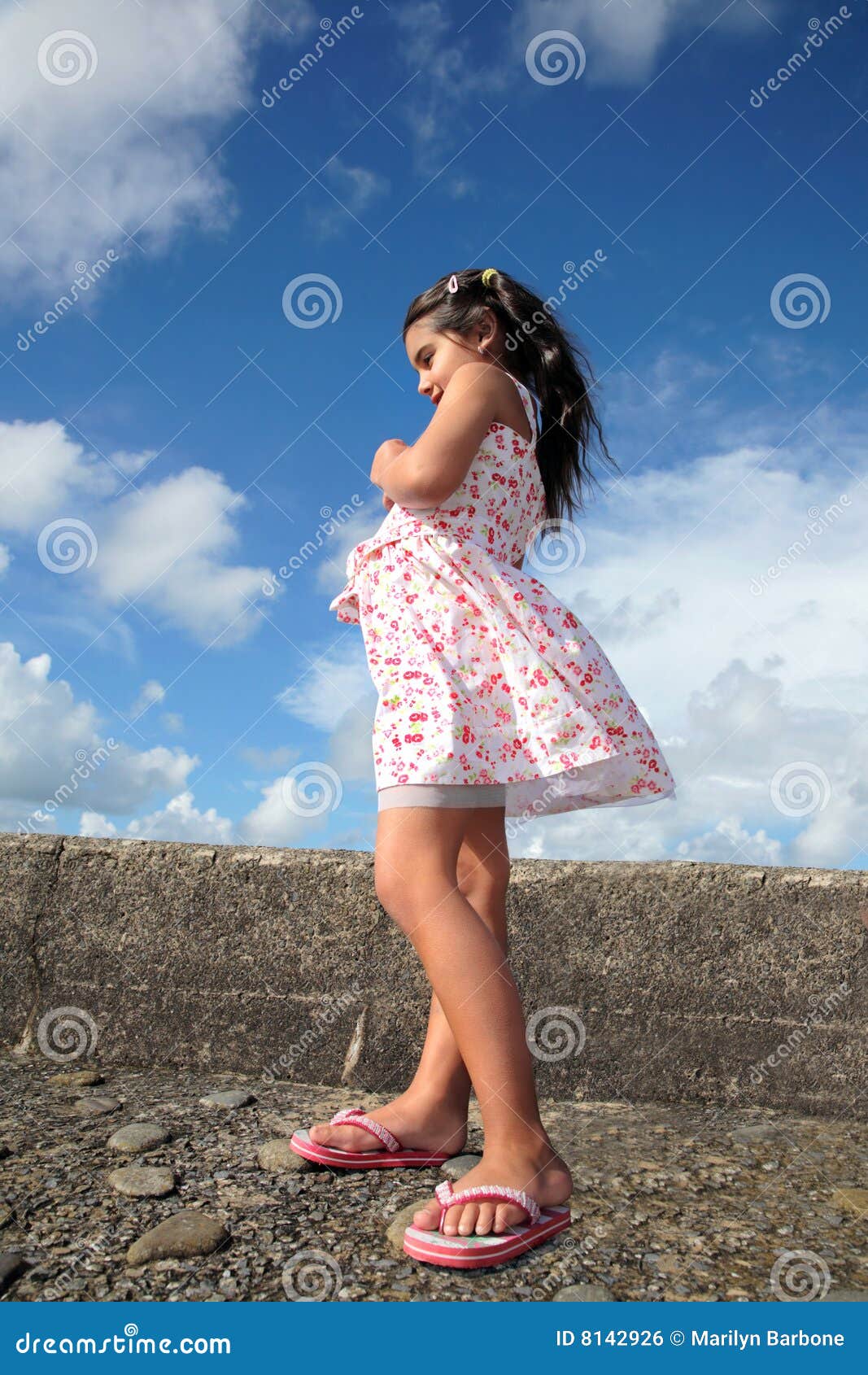 Beautiful Young Girl stock photo. Image of footwear, wall - 8142926