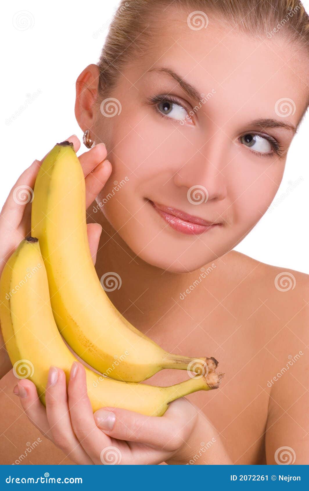 Beautiful Young Girl With Banana Stock Image - Image 2072261
