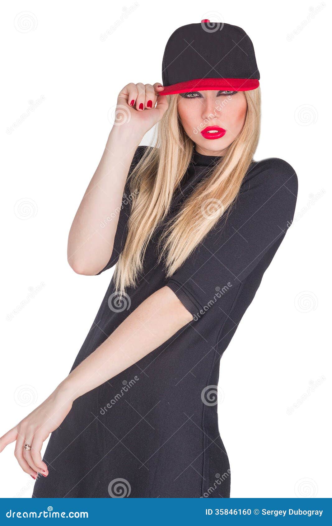 A Beautiful Young Girl in a Cap Stock Photo Image of portrait