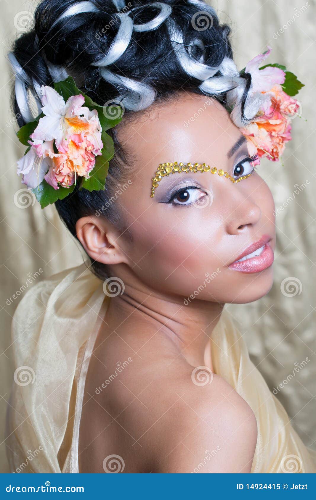 Beautiful Young Girl With Fantasy Makeup Royalty Free 