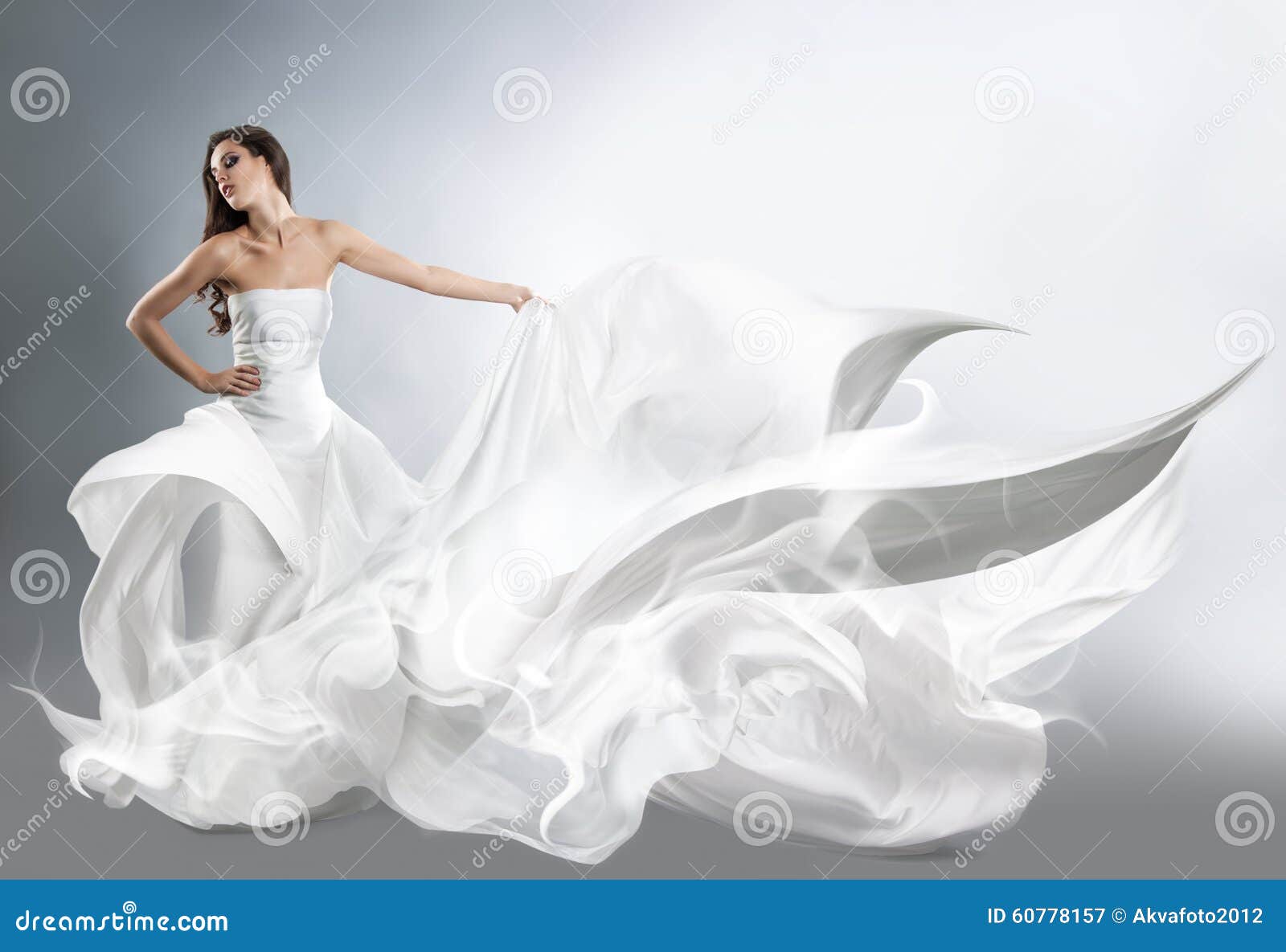 white flowing dress