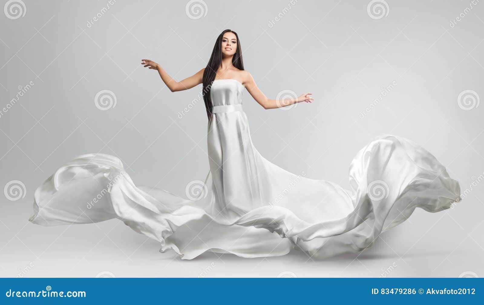 long flowing white dress