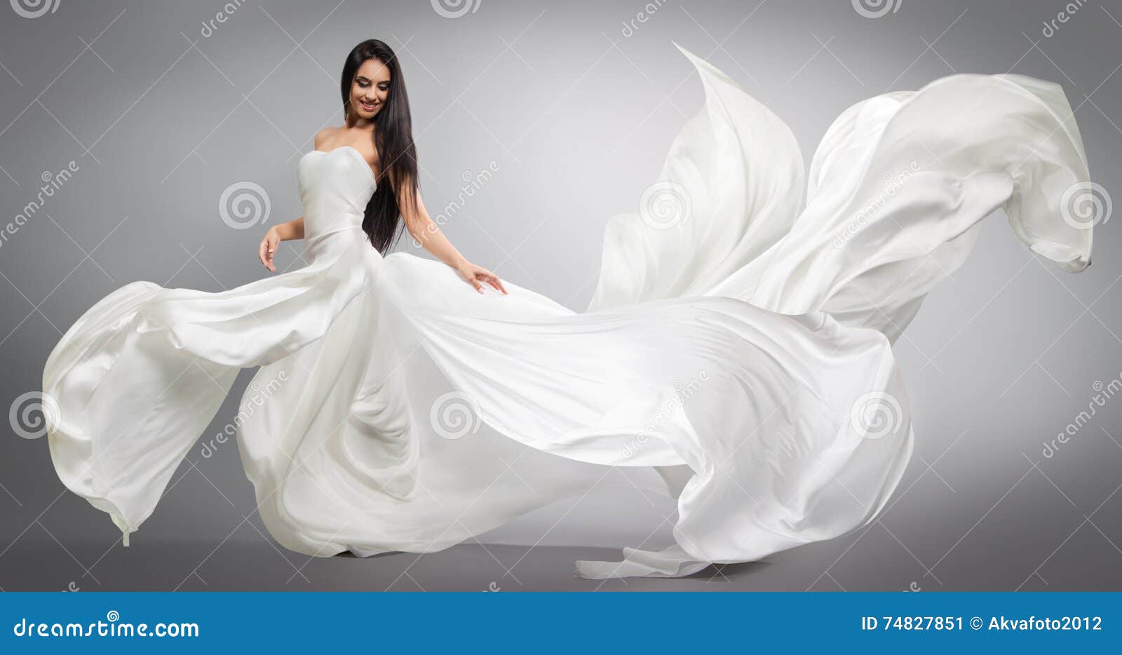 long flowing white dress