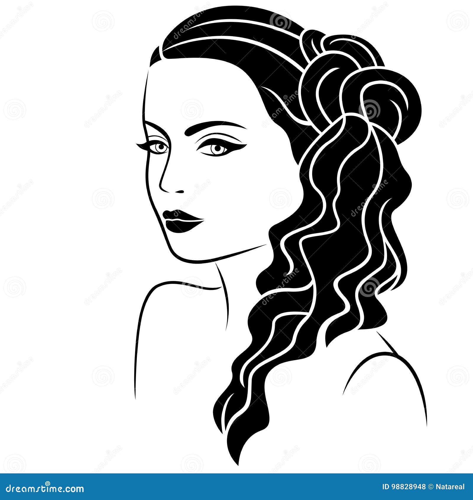 Beautiful Young Girl Portrait Stock Vector - Illustration of lifestyle ...