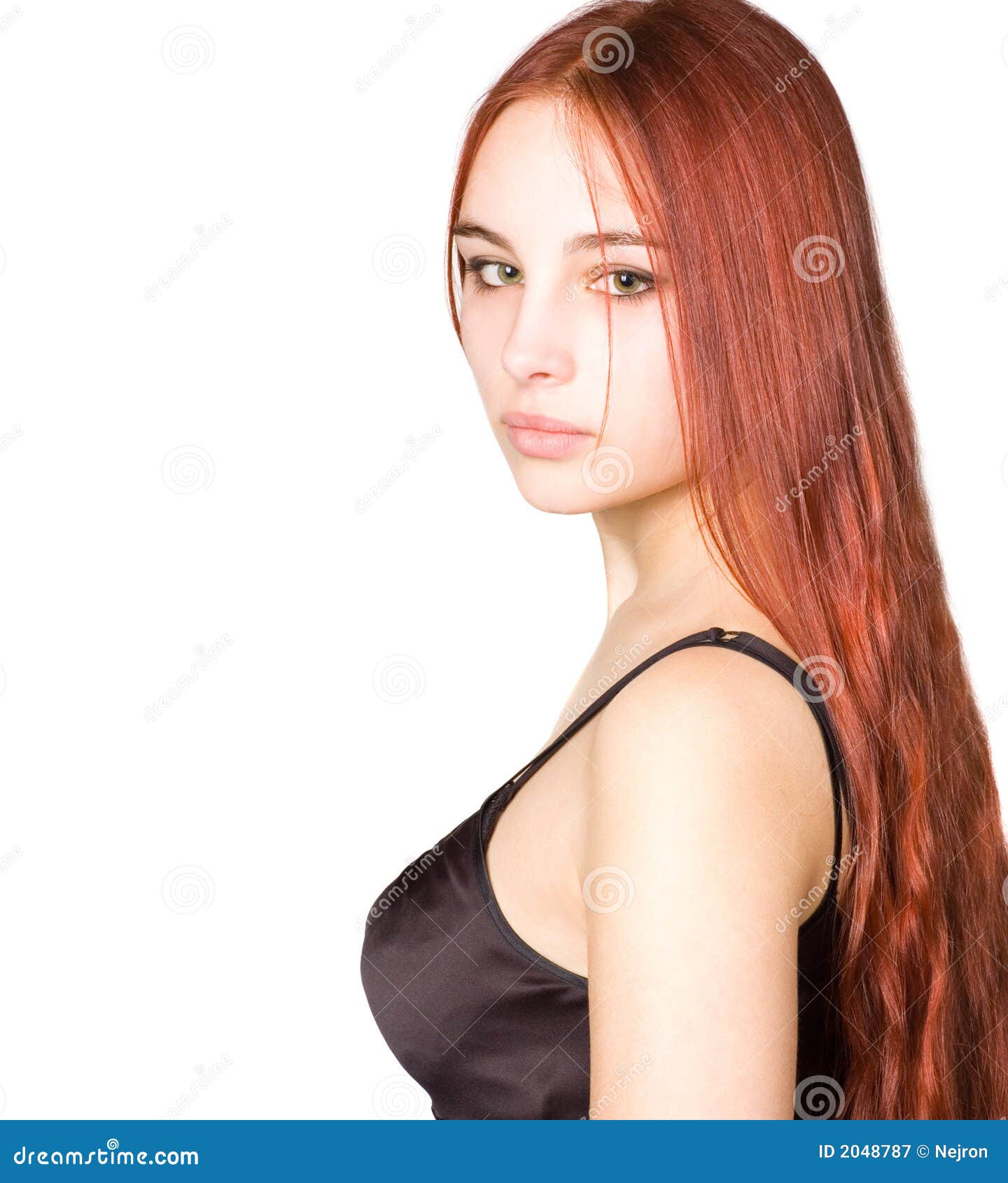 Beautiful Young Girl with Red Hair and Green Eyes Stock Image - Image of  people, dress: 2048787