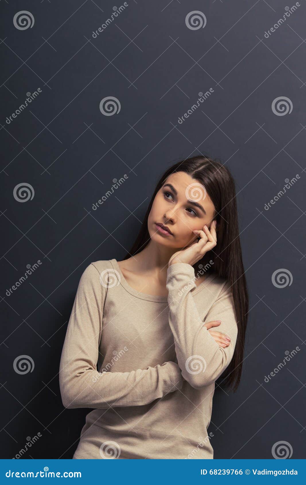 Beautiful young girl stock photo. Image of blank, interested - 68239766