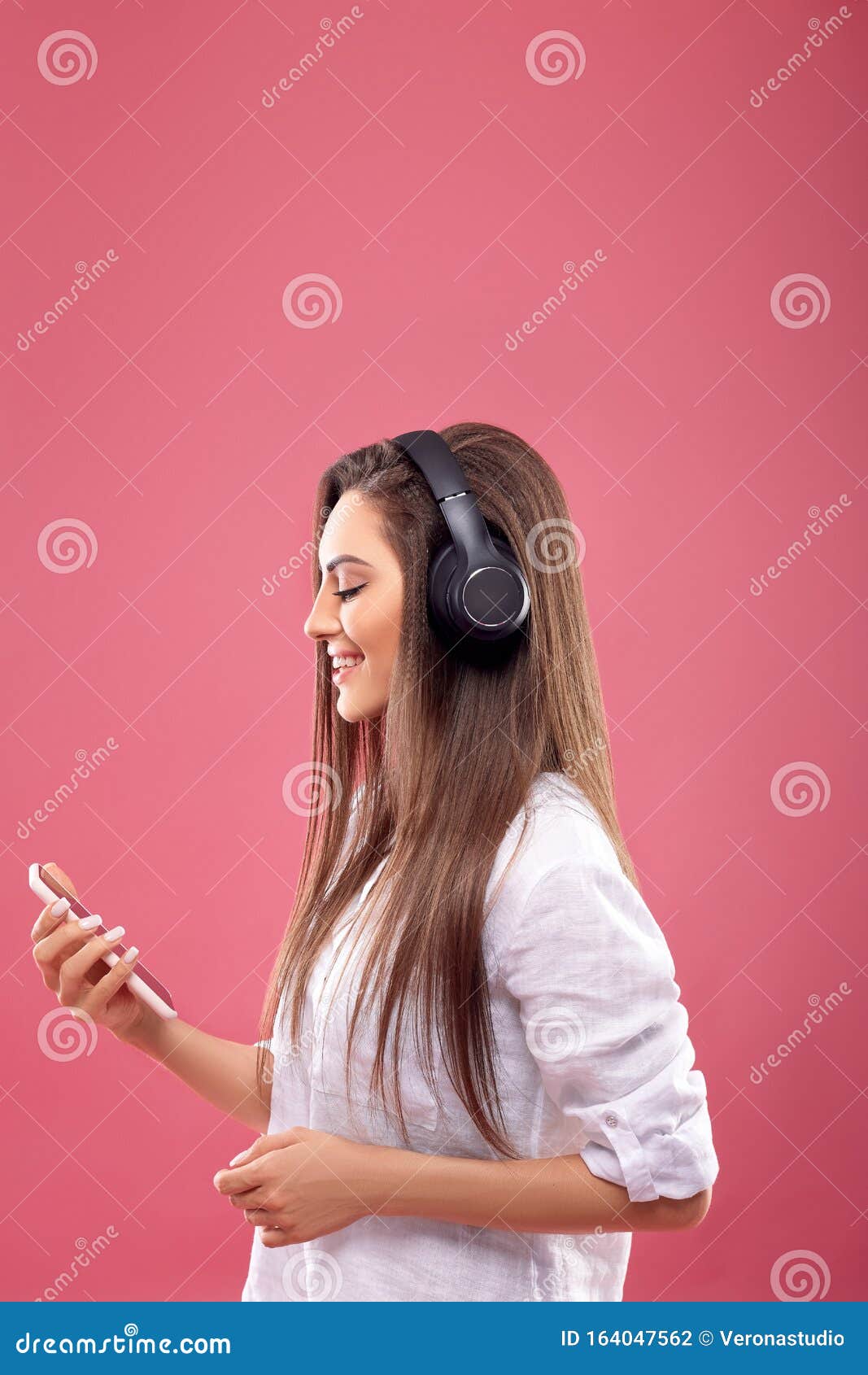 Beautiful Girl Wearing Headphones