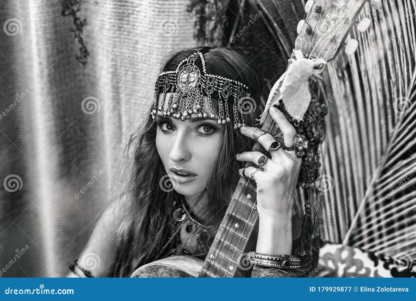 Young Gypsy Woman Fortune Teller Concept With Crystal Ball Royalty-Free ...