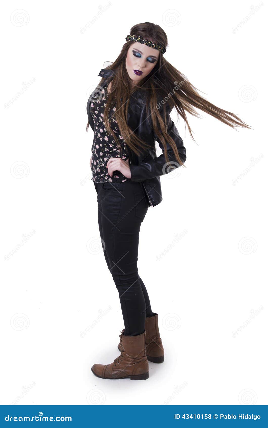 Beautiful Young Hippie Rocker Funky Fashionable Stock Photo - Image of ...