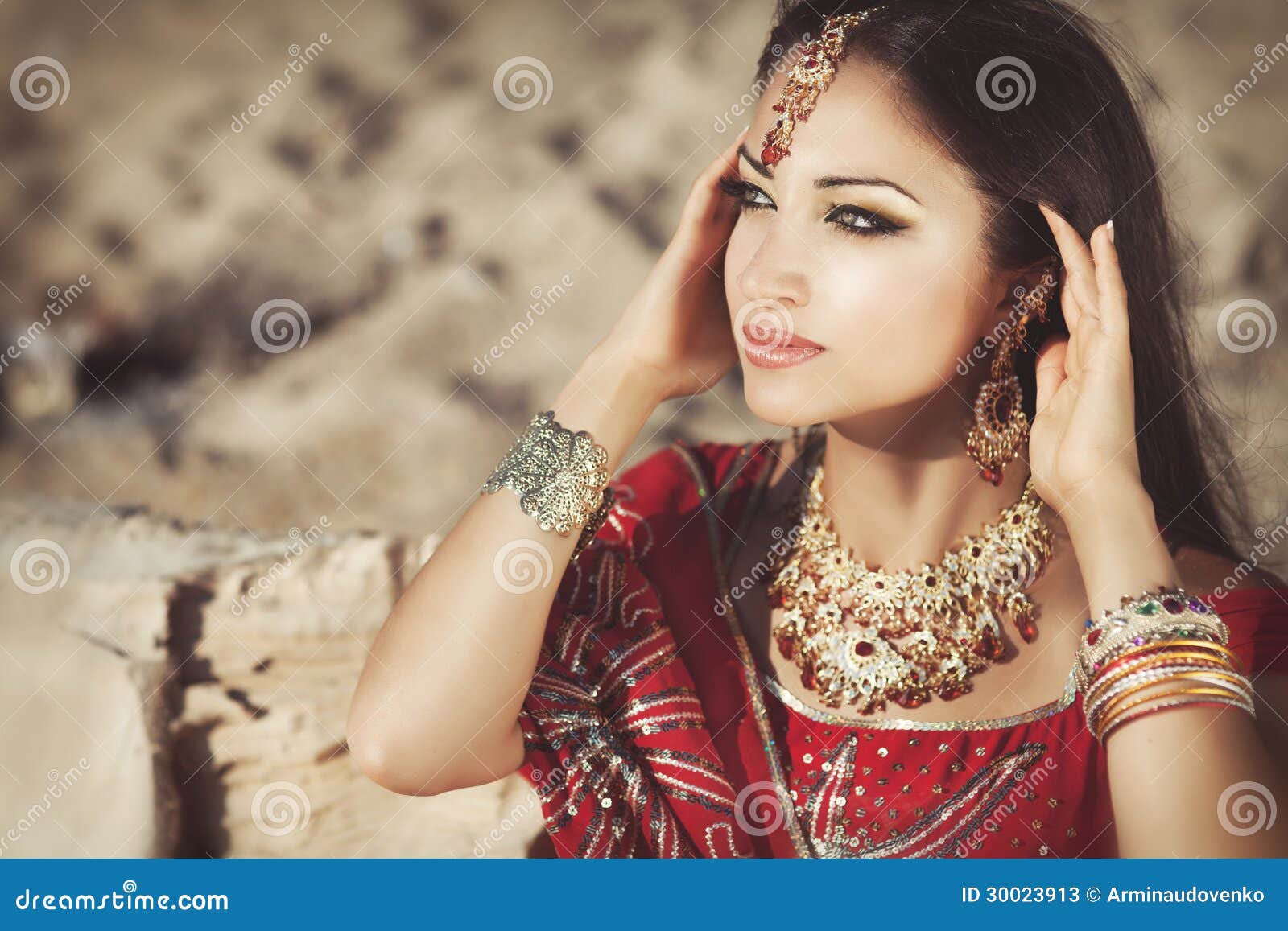 Beautiful Indian Woman Bellydancer Arabian Bride Stock Image Image