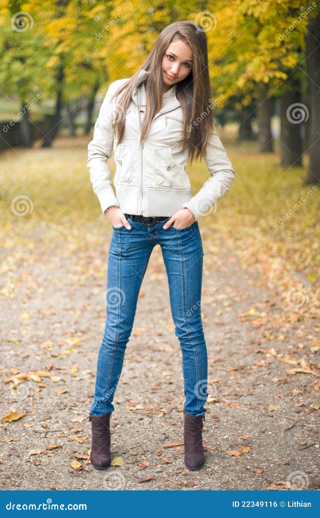 Beautiful Young Model Dressed for Chilly Weather. Stock Photo - Image ...