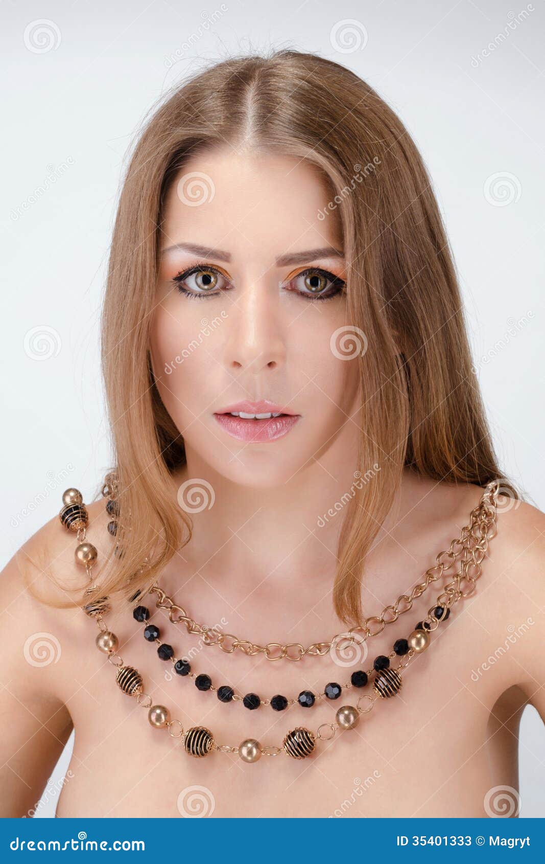 Nude Woman With Pearl Necklace