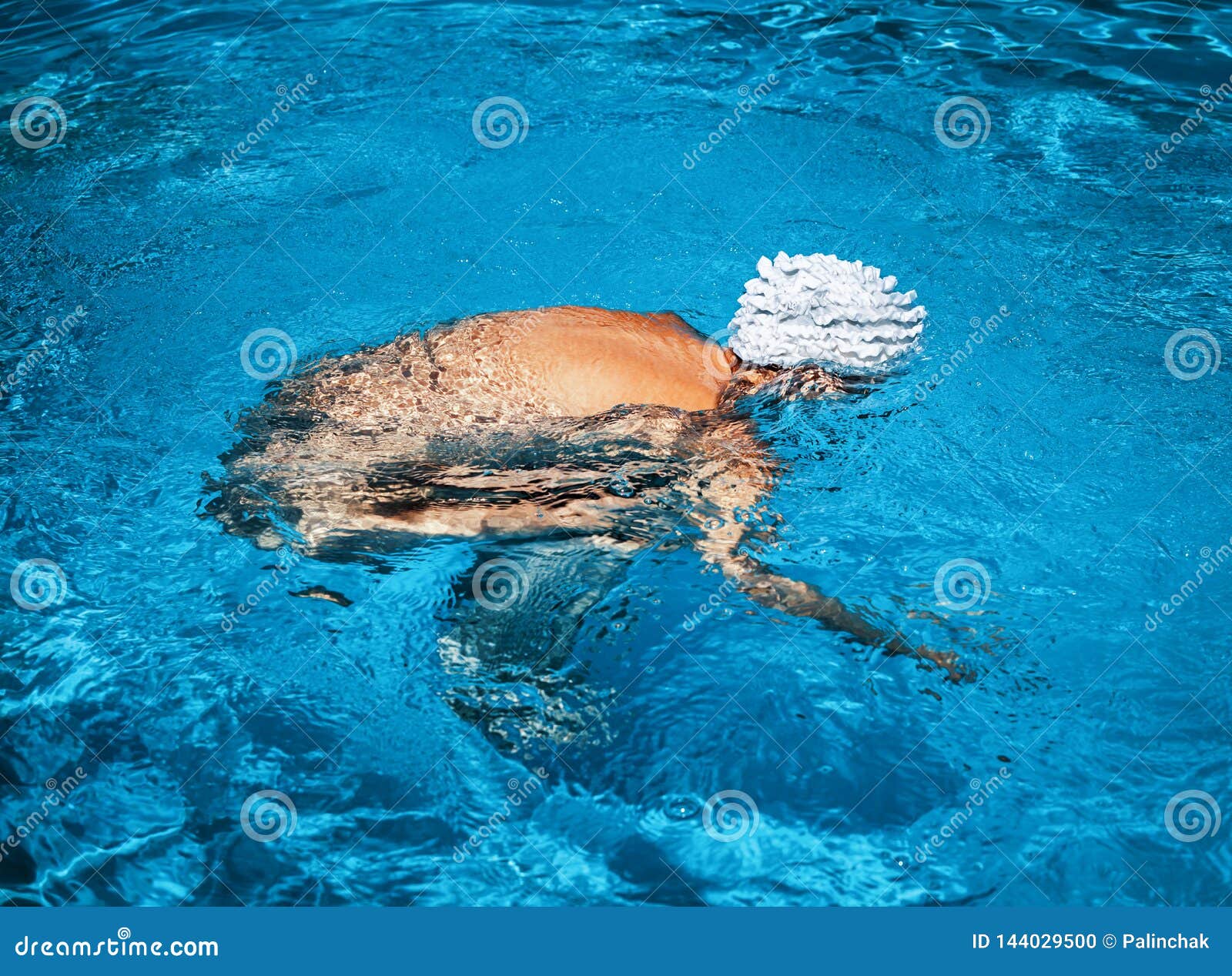 Naked Woman Swimming In Water