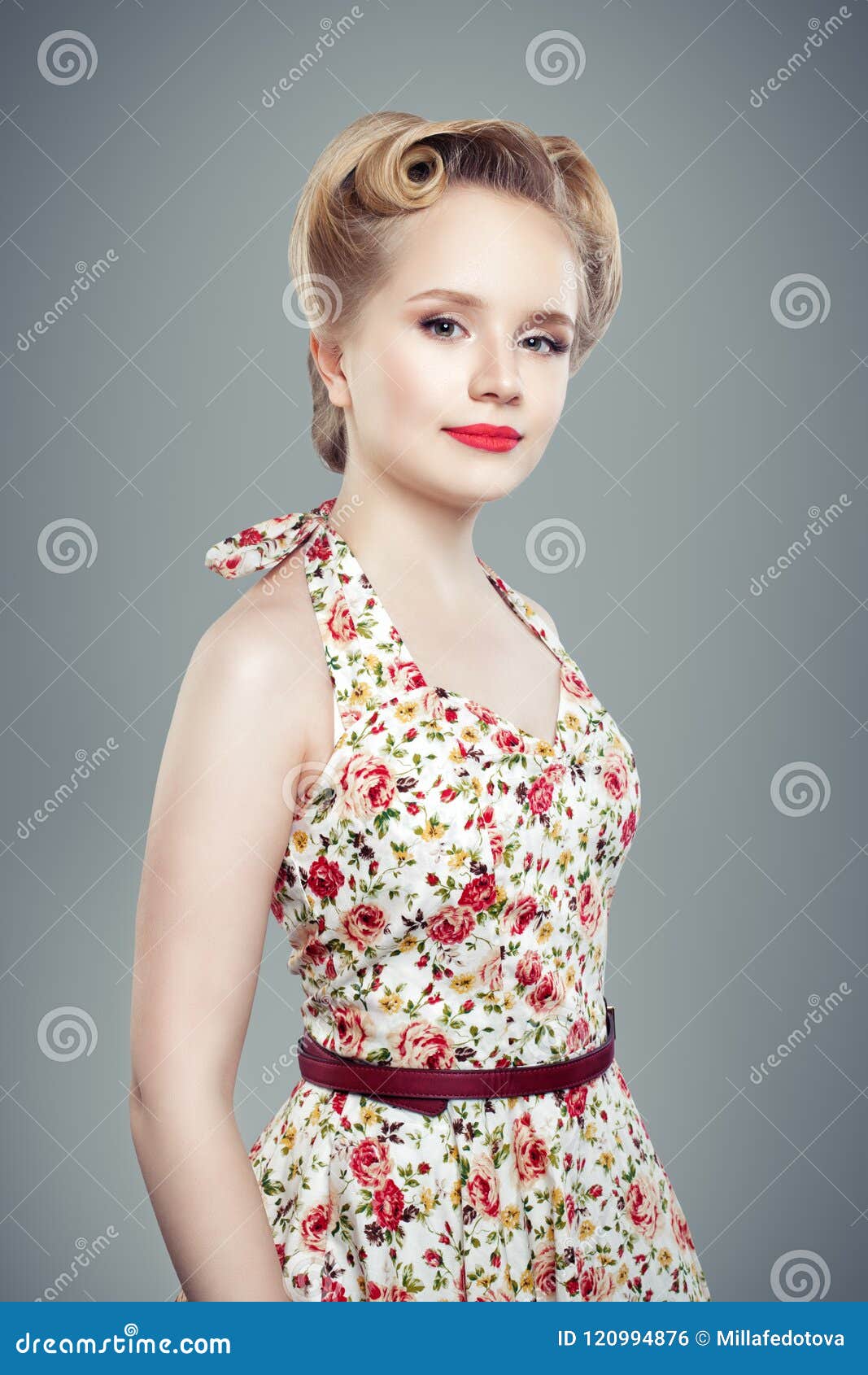 Beautiful Young Pin Up Woman Attractive Girl Stock Photo Image