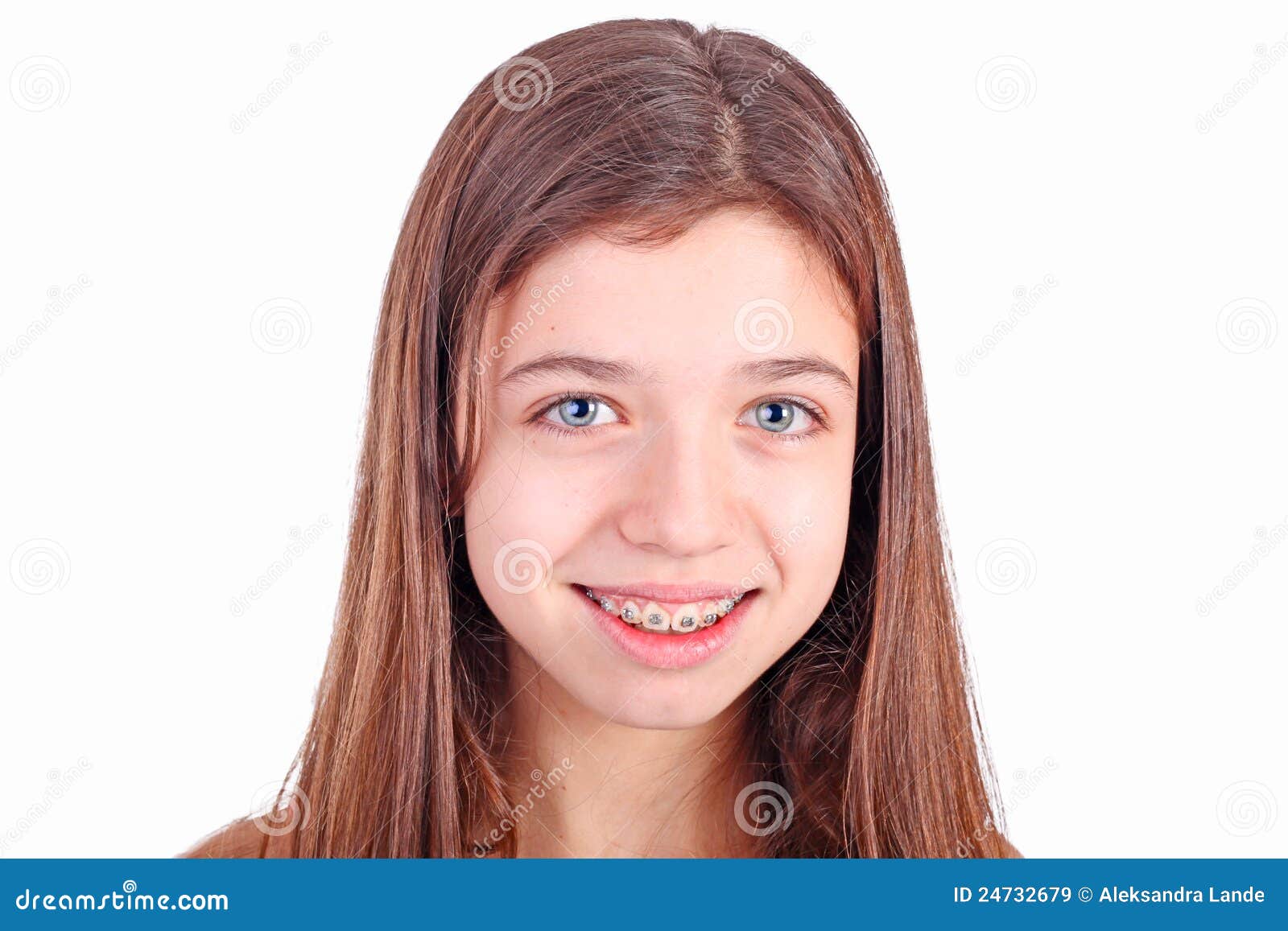 Young Girls With Braces On Teeth