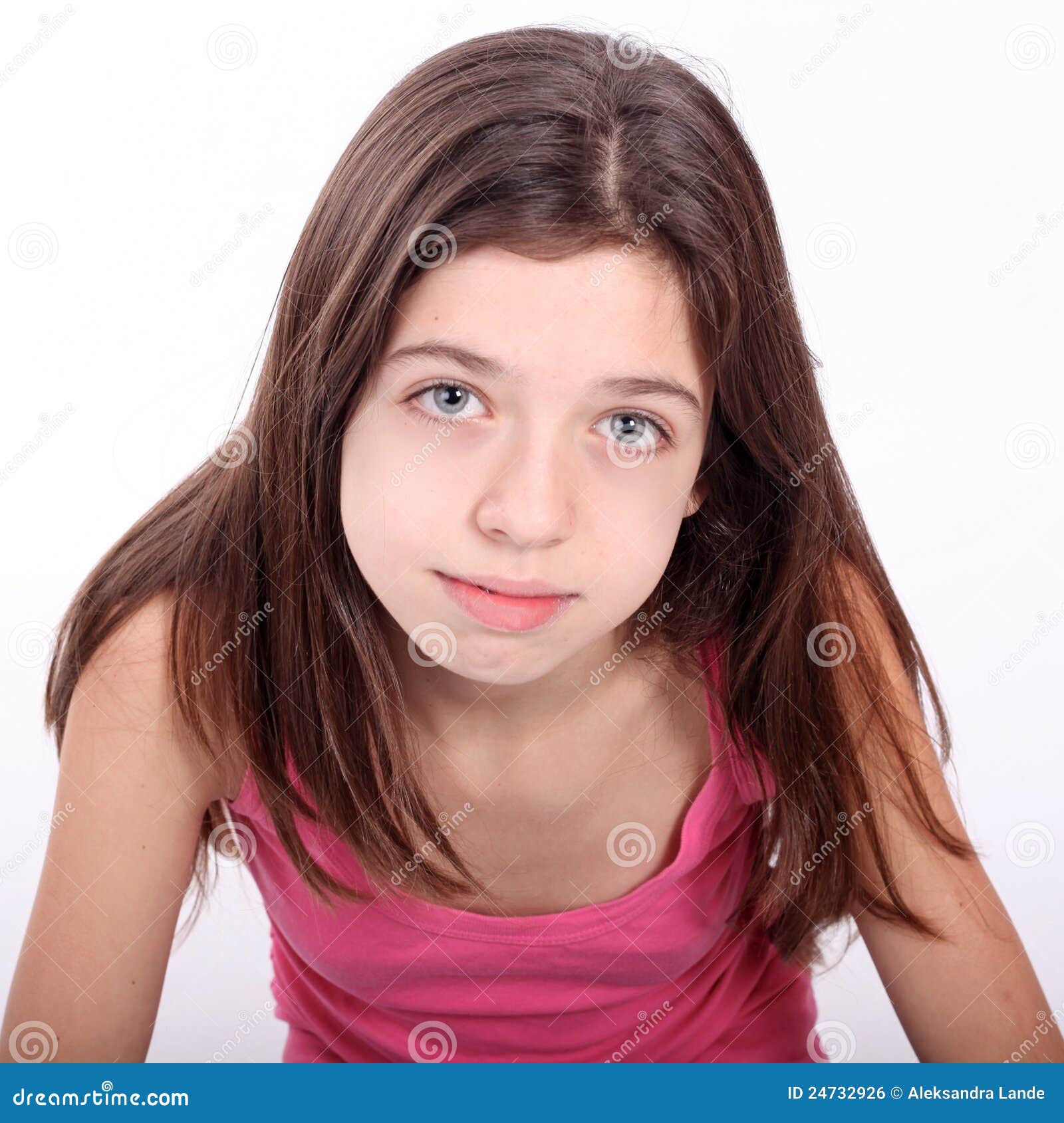 Pre Nn Porn - Beautiful Young Teen Girl with Brackets Stock Photo - Image of girl, pink:  24732926