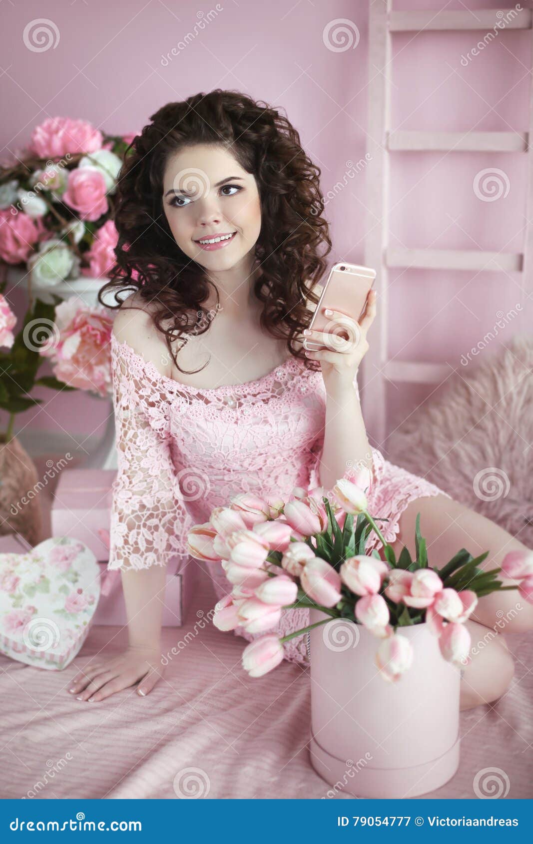 Beautiful Young Teen Girl Portrait With Curly Hair Us Beautiful Young Teen Girl Portrait With Curly Hair Us