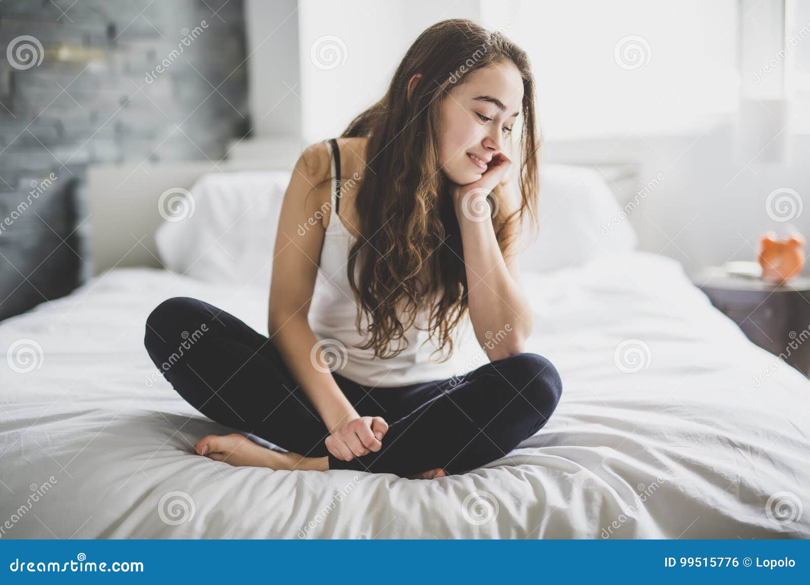 Very Young Teen Girl On The Bed