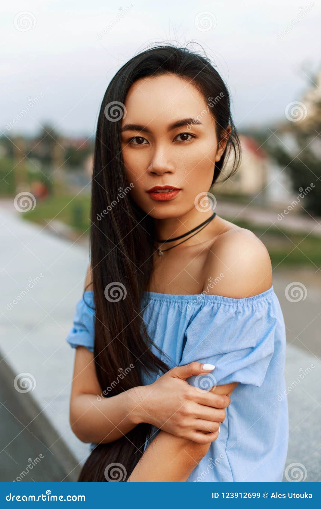 Beautiful Young Vietnamese Girl with Long Hairstyle Stock Image - Image ...