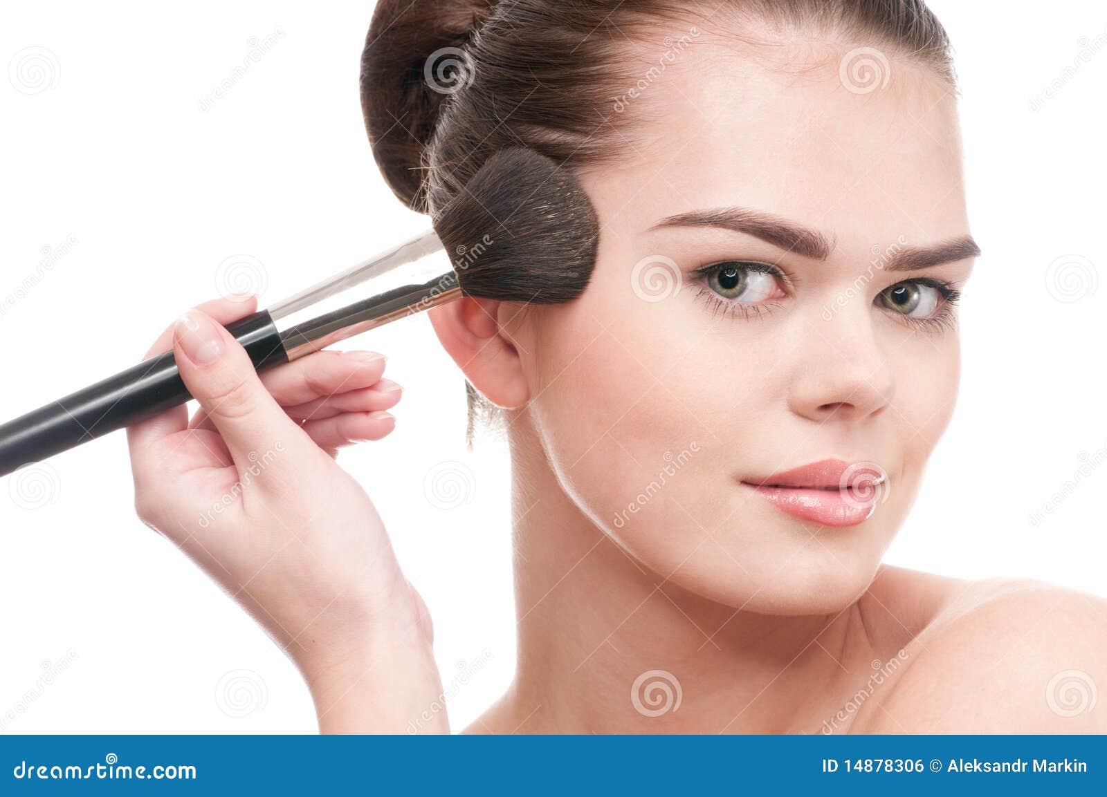 Beautiful Young Woman Applying Brush Stock Photo Image of natural