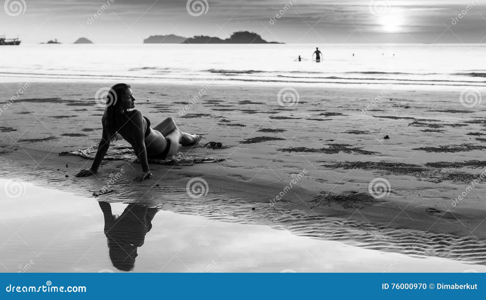 Black Sea Beach Nude - Beautiful Young Woman On The Beach. Stock Photo - Image of ...