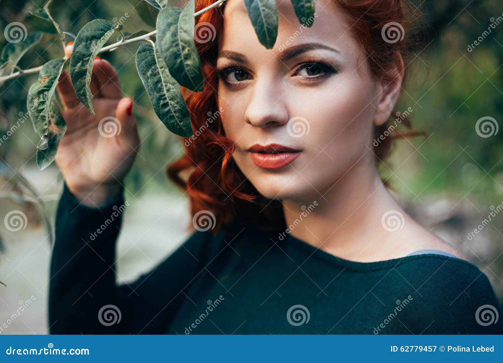 Beautiful Young Woman With Bright Red Hair Stock Image Image Of