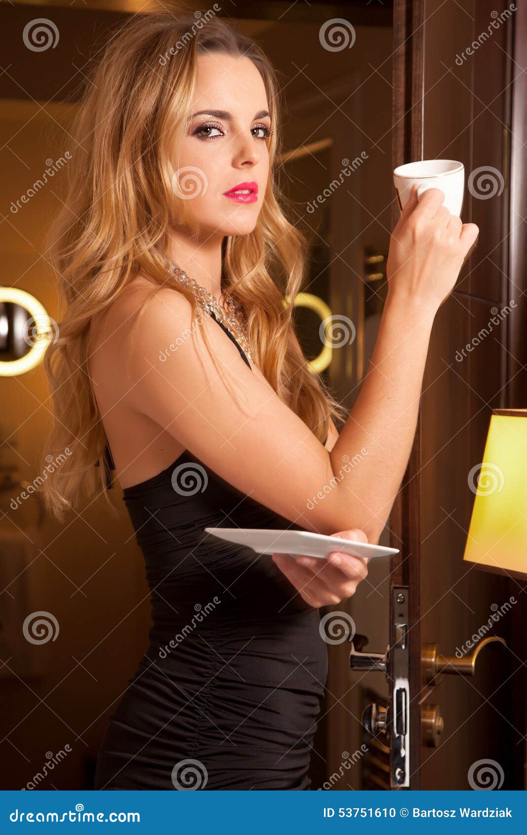 Beautiful Young Woman with a Cup Stock Photo - Image of clean, glamour