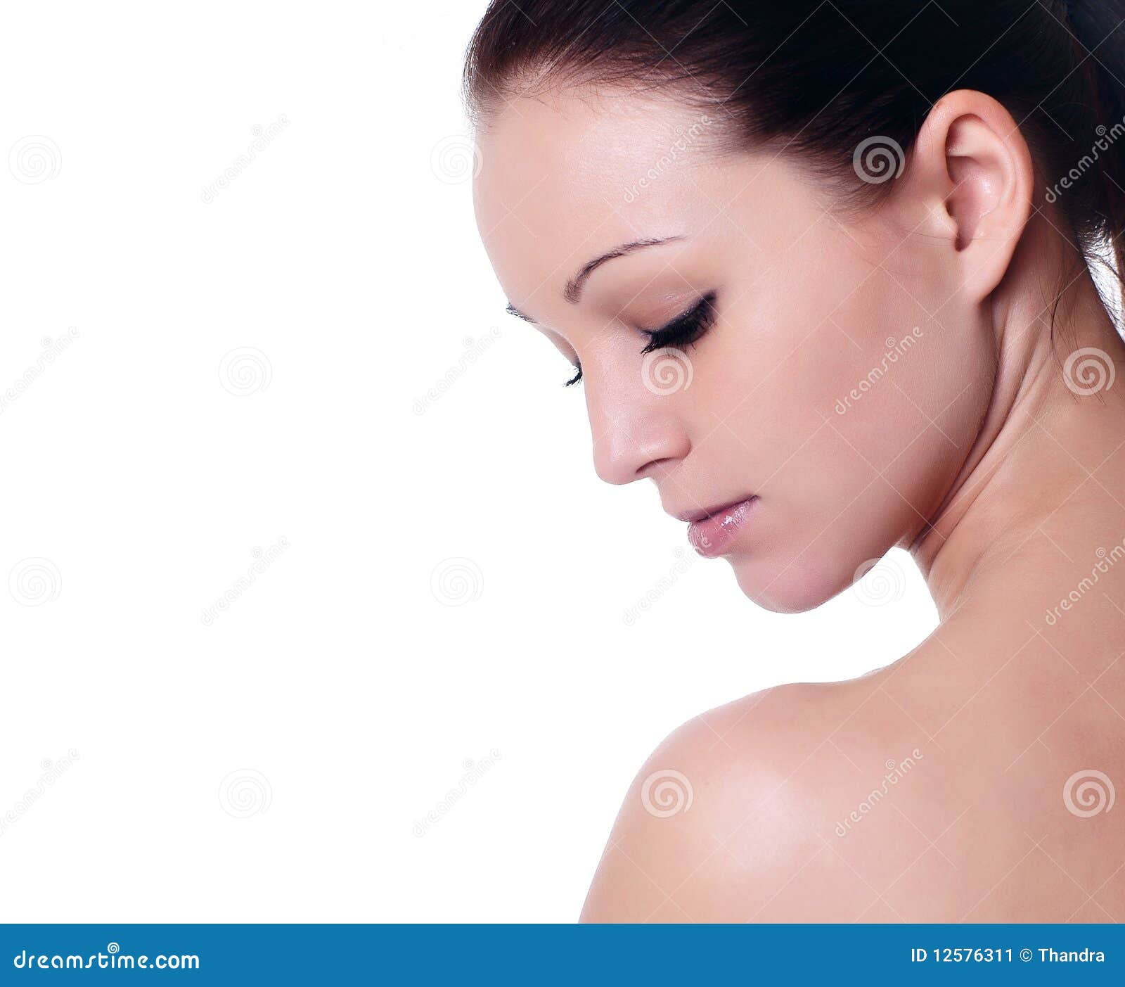 Beautiful Young Woman with Eyes Closed Stock Image Image of purity
