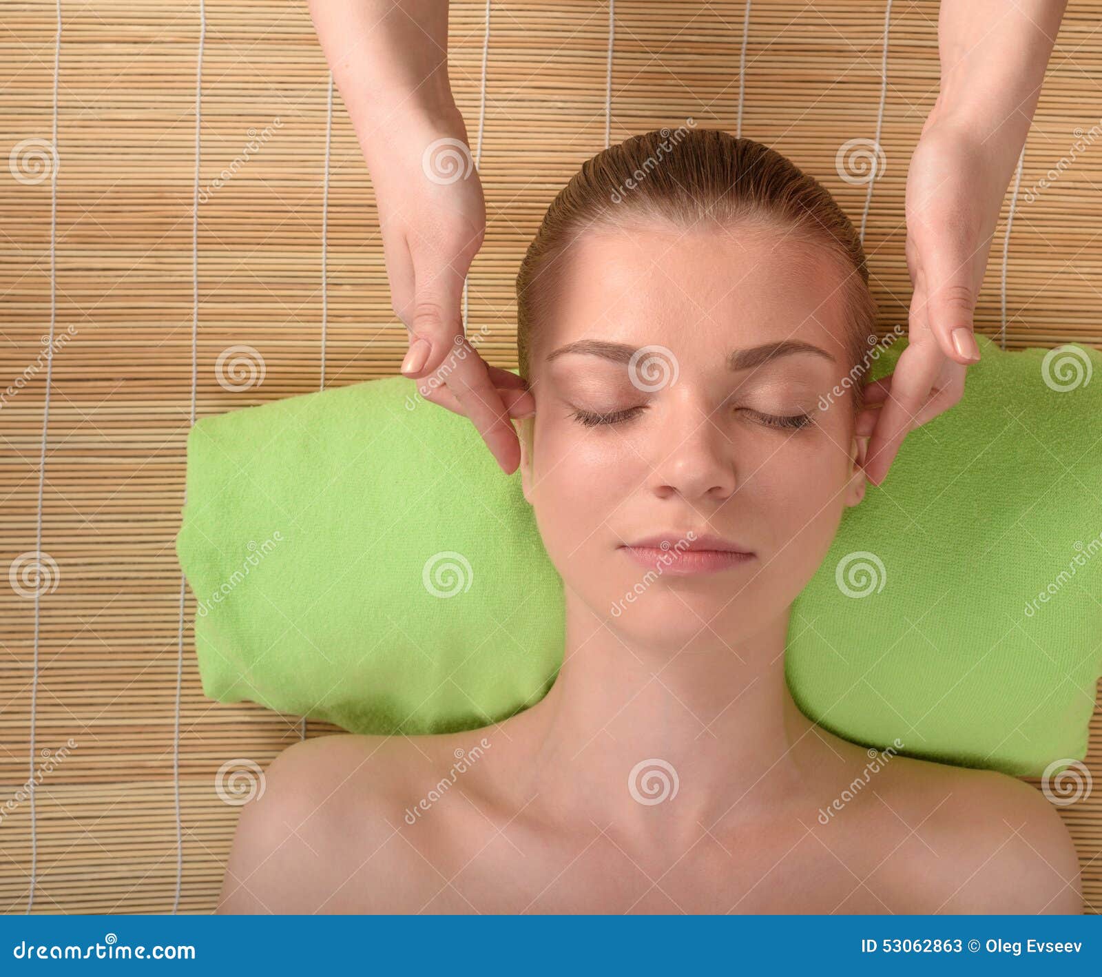 Beautiful Young Woman Getting Relaxing Head Stock Image Image Of Care Massaging 53062863