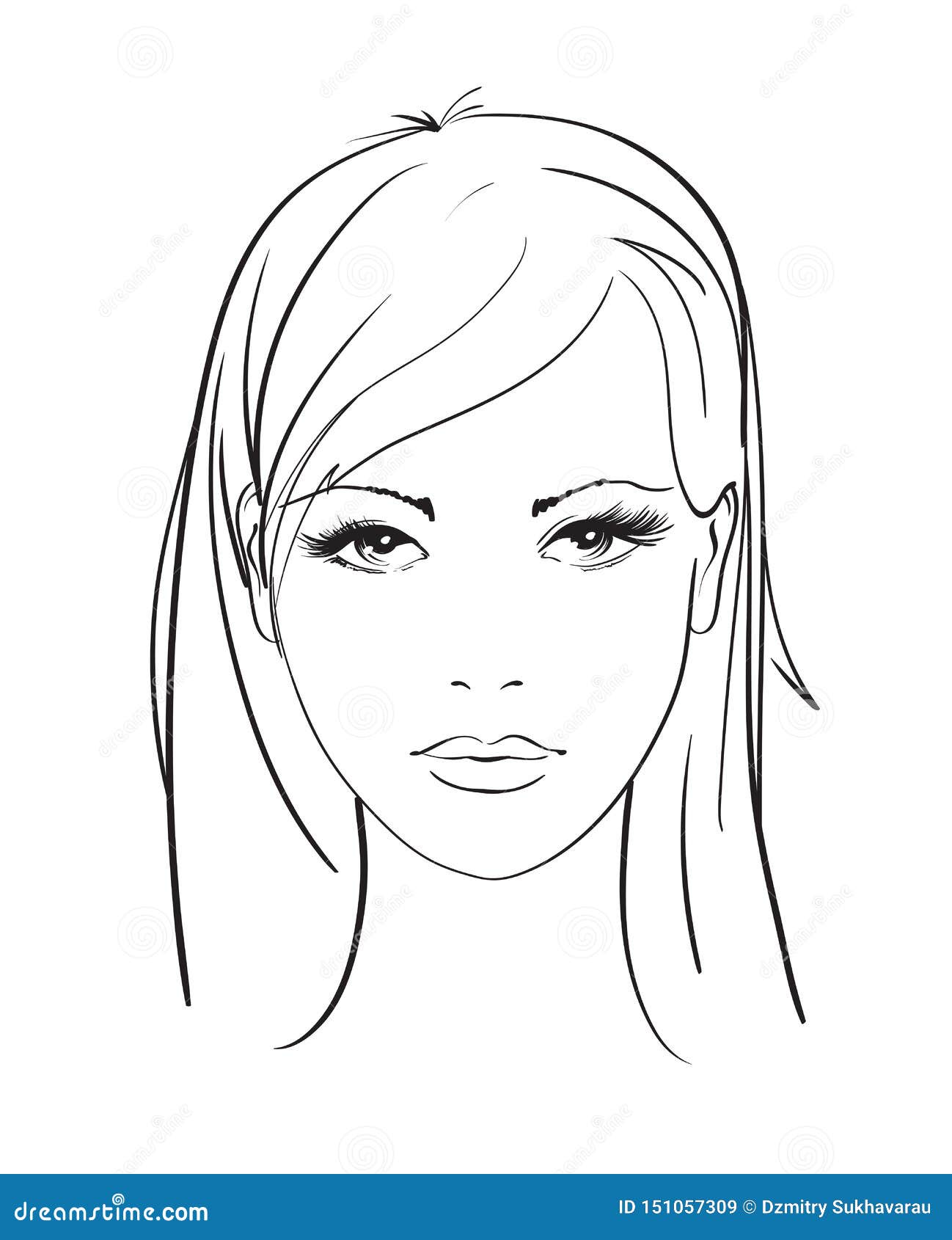 Premium Vector  Beauty face chart with woman face drawing