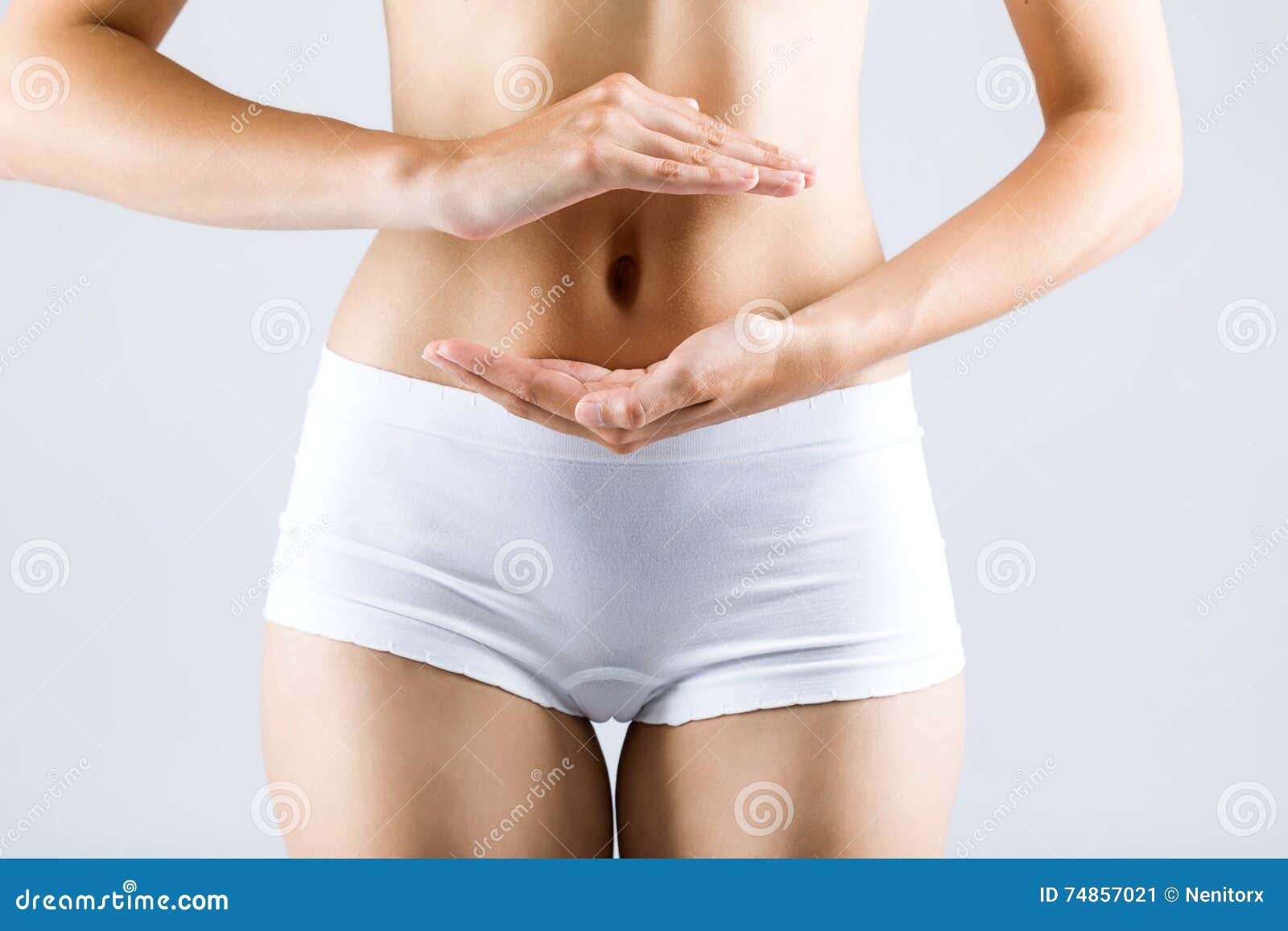 423 Woman White Underwear Flat Stomach Stock Photos - Free