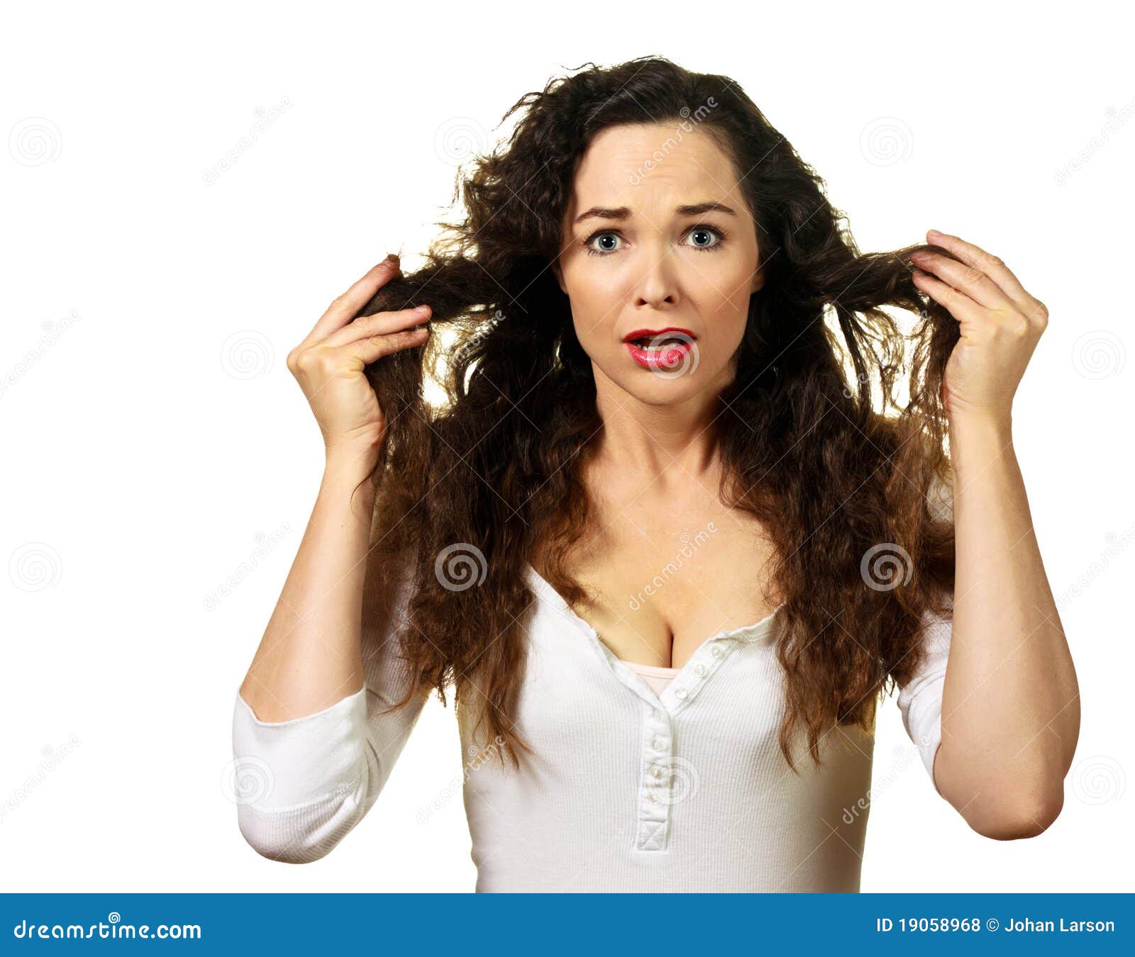 Beautiful Young Woman Having a Bad Stock Photo - Image of isolated