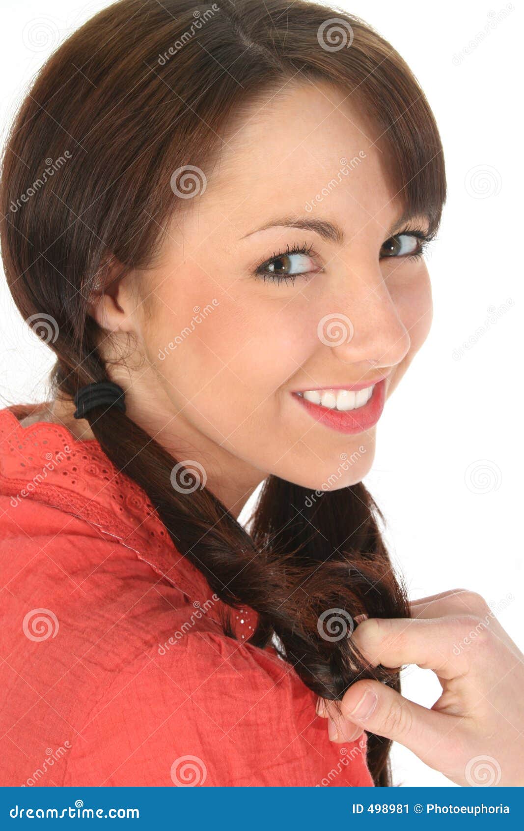 Beautiful Young Woman Looking Over Shoulder Stock Image Image of