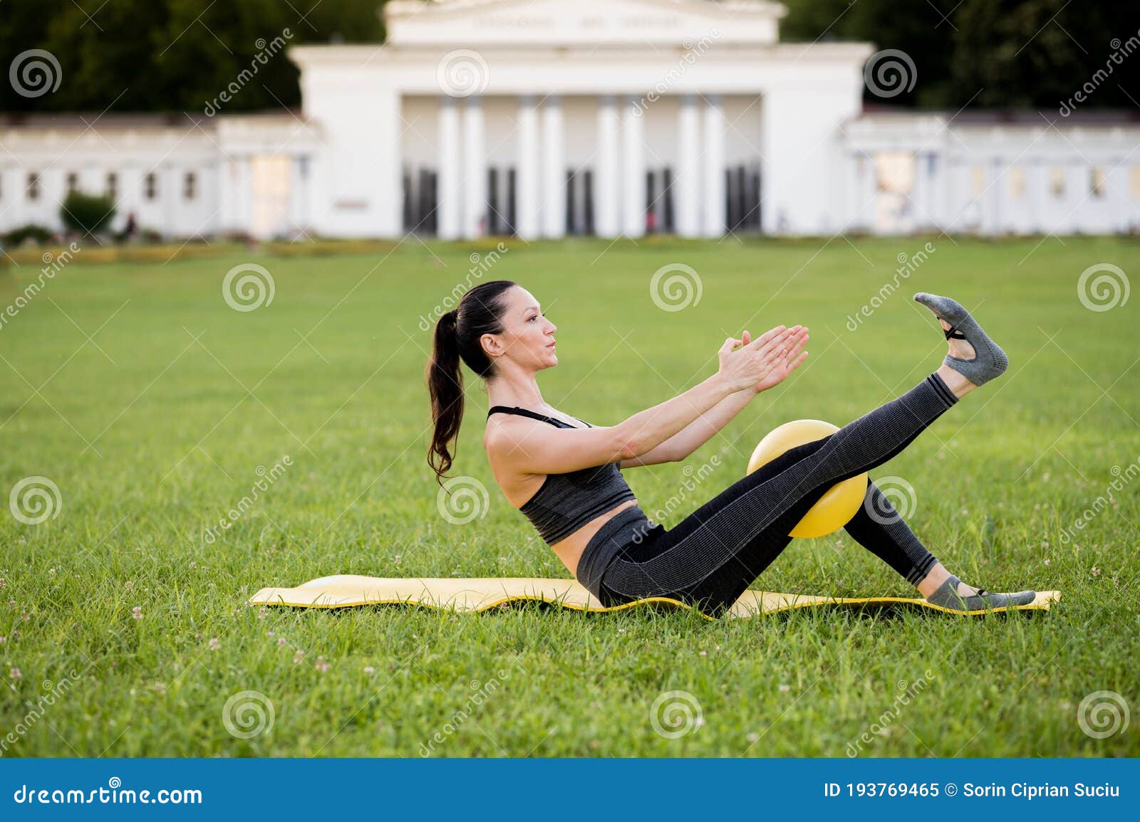 yellow yoga ball