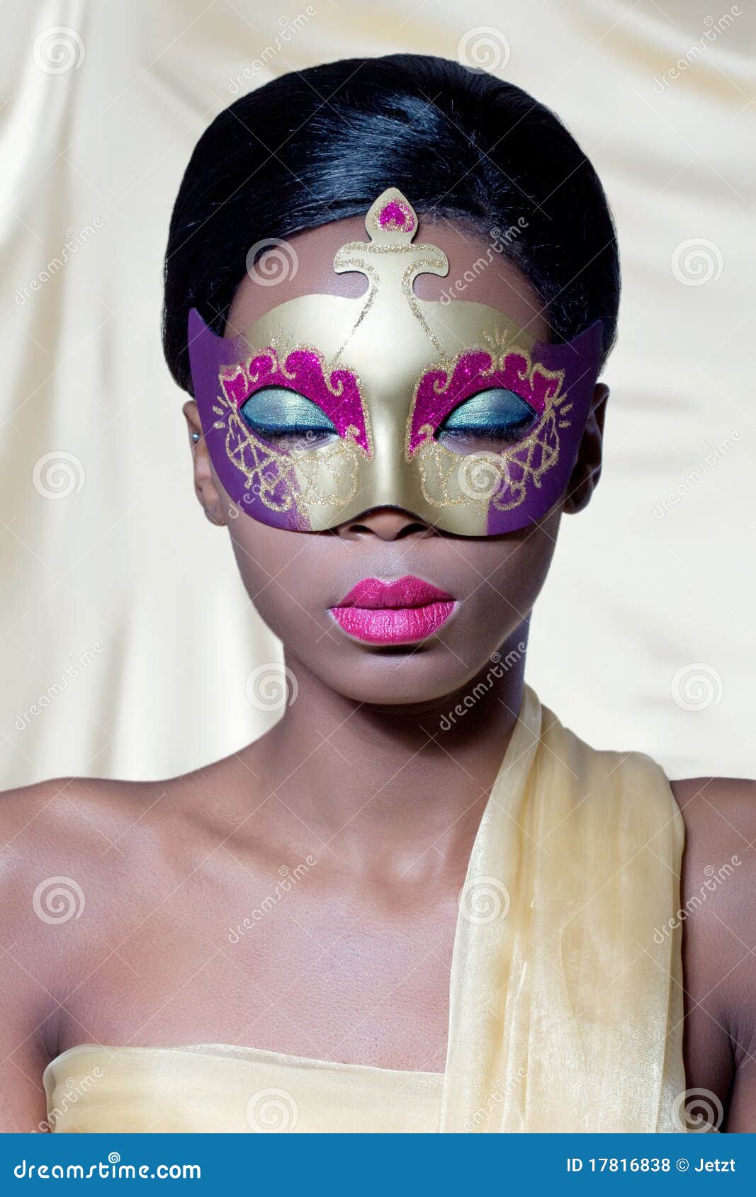 Beautiful Young Woman with a Mask Stock Photo Image of identity