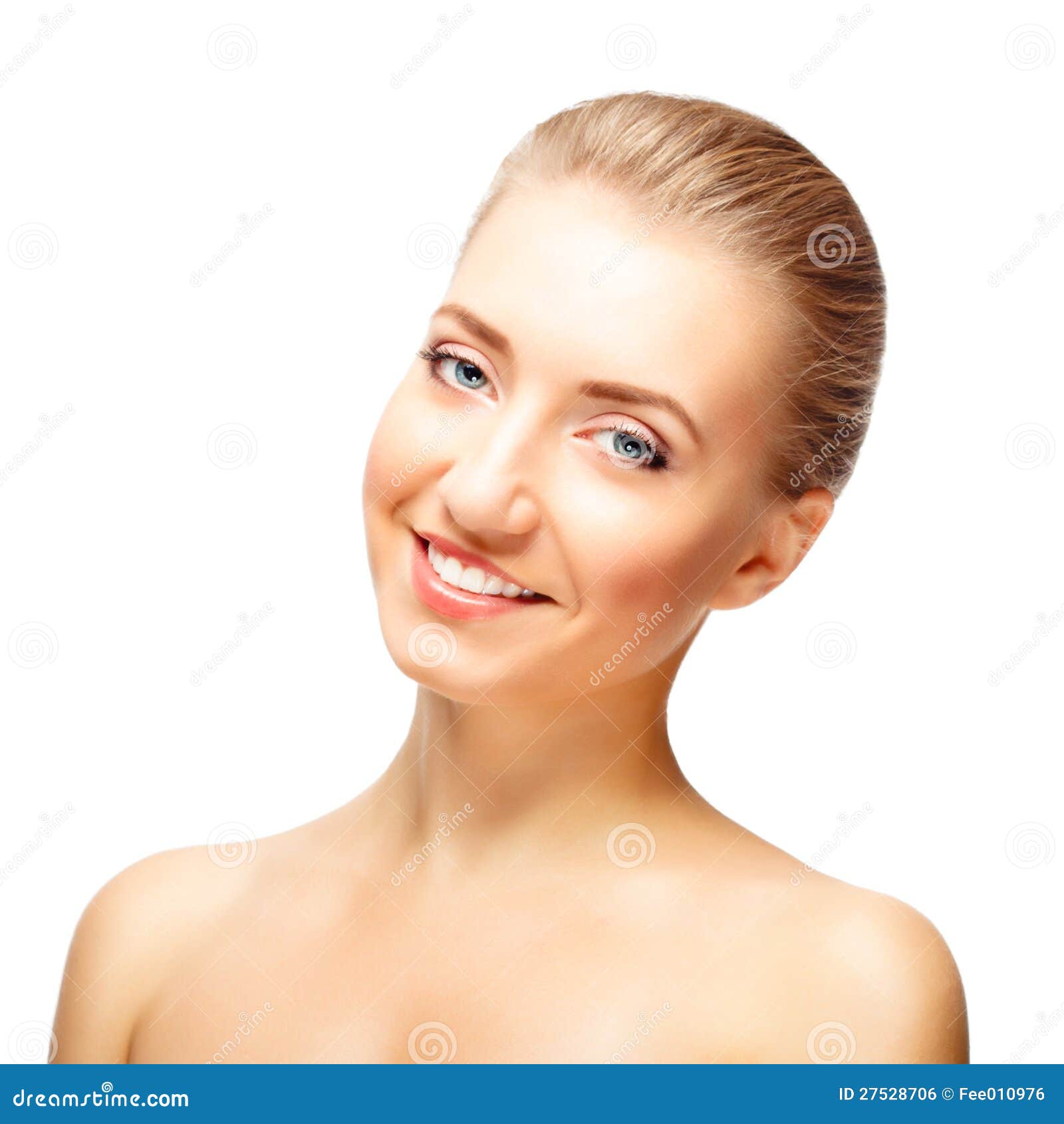 Portrait Of Woman With Naked Shoulders Stock Photo - Image 