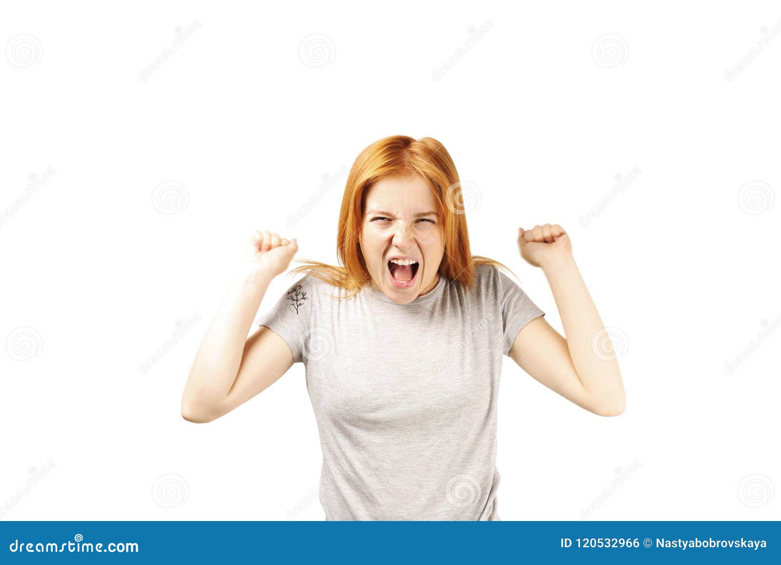 Young Beautiful Woman Attractive Natural Redhead Showing