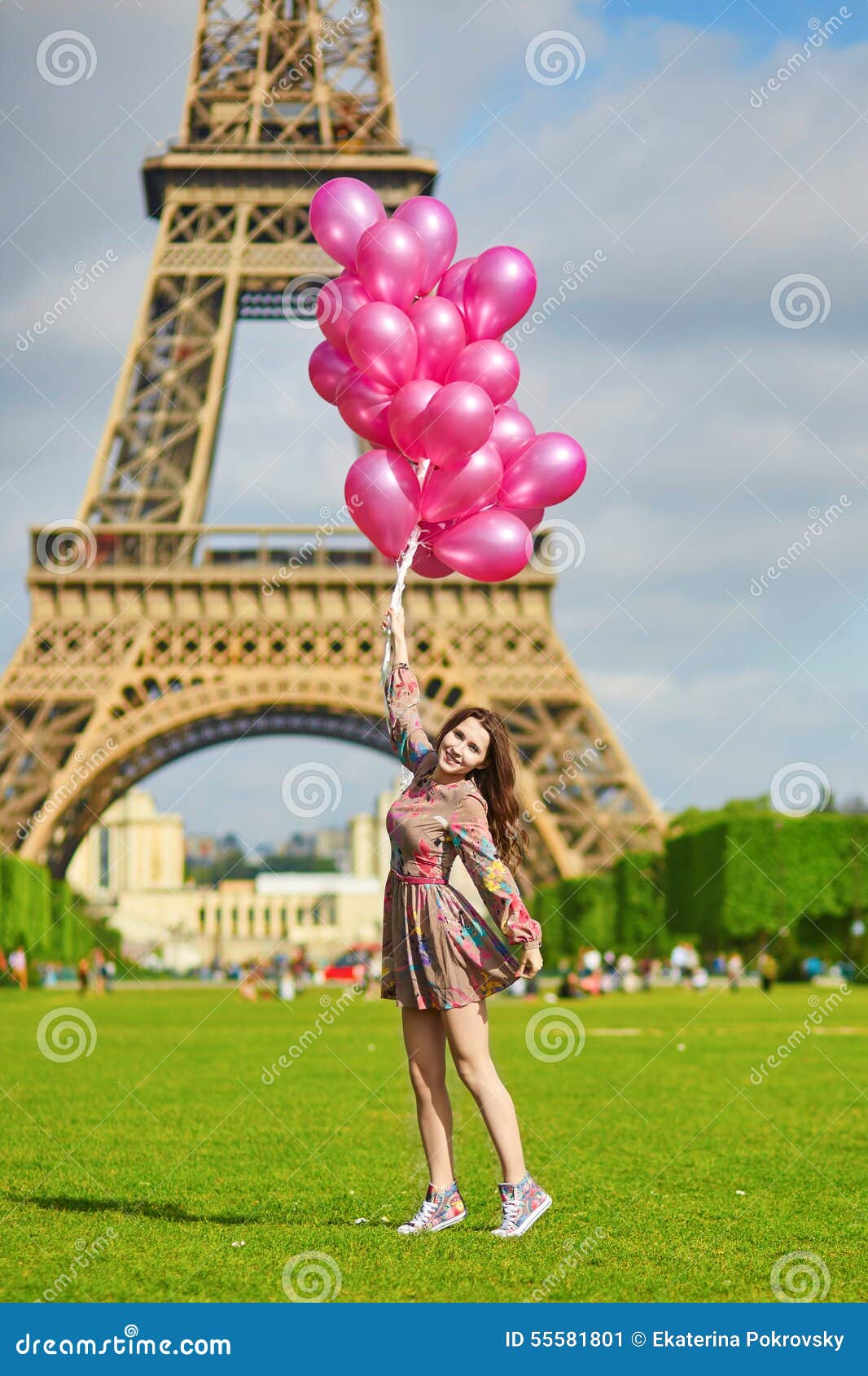 Beautiful Young Woman in Paris Stock Image - Image of girl, dress: 55581801
