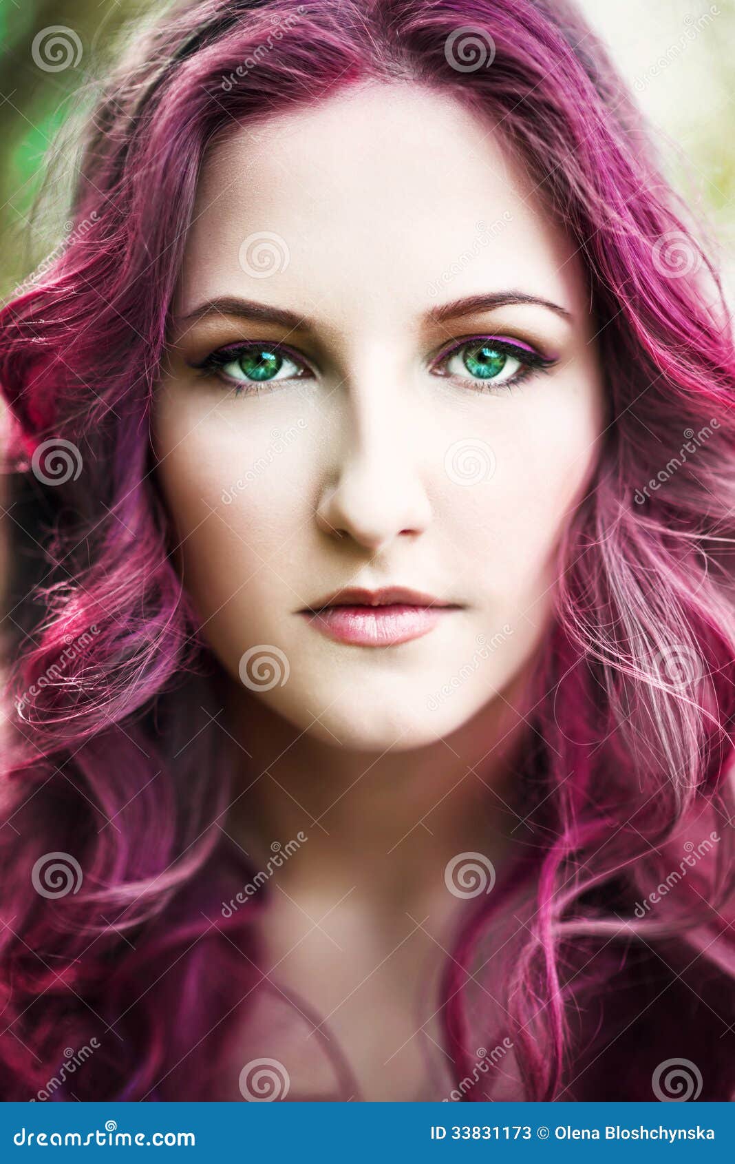 Beautiful Young Woman With Pink Hair Stock Image - Image 