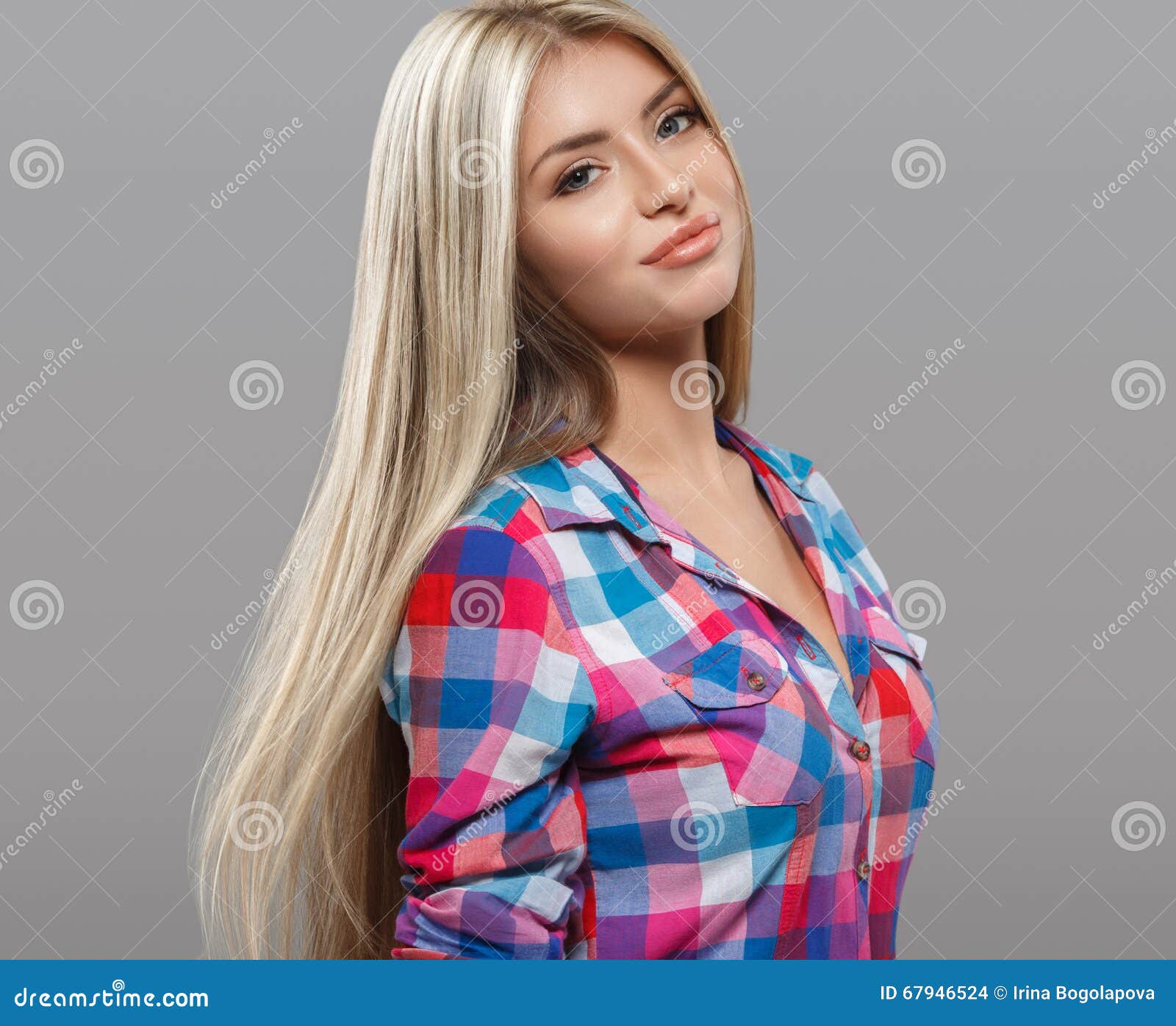 Beautiful Young Woman Portrait Posing Attractive with Amazing Long ...