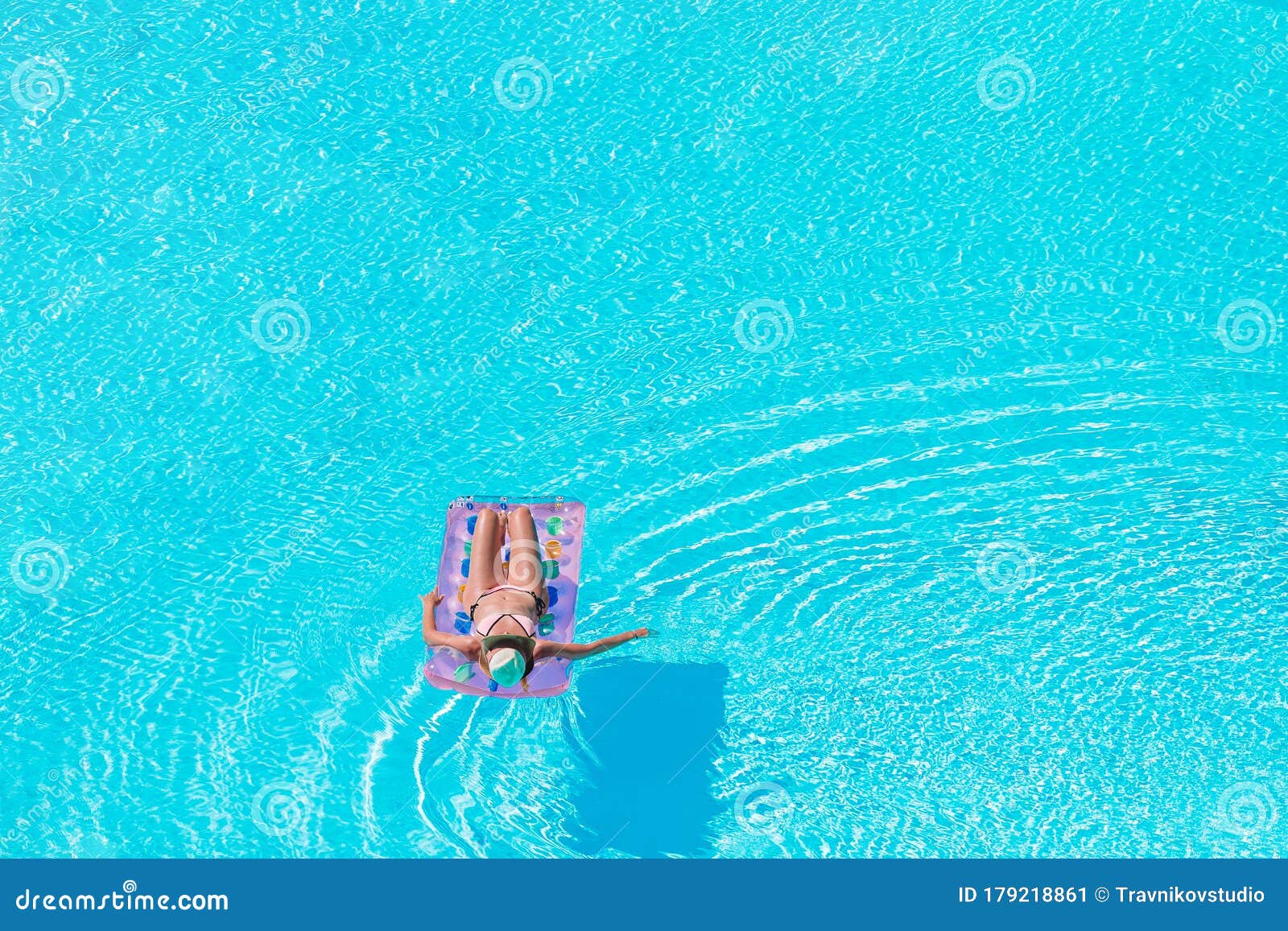 Beautiful Young Woman Relaxing in Swimming Pool. Stock Image - Image of ...